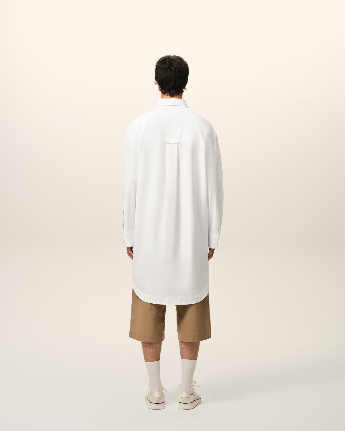 White Cotton Ami De Coeur Wide Shirt Dress