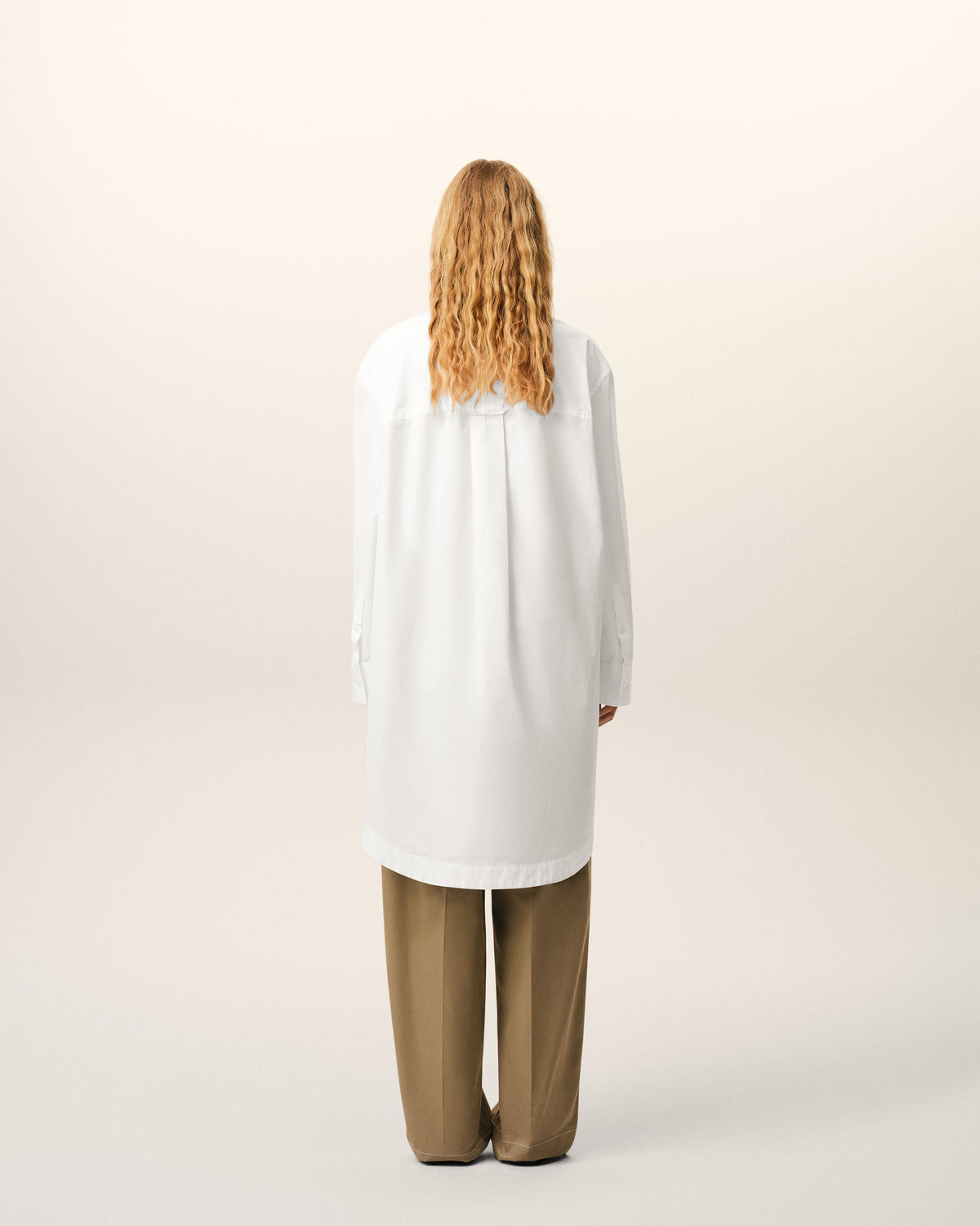 White Cotton Ami De Coeur Wide Shirt Dress