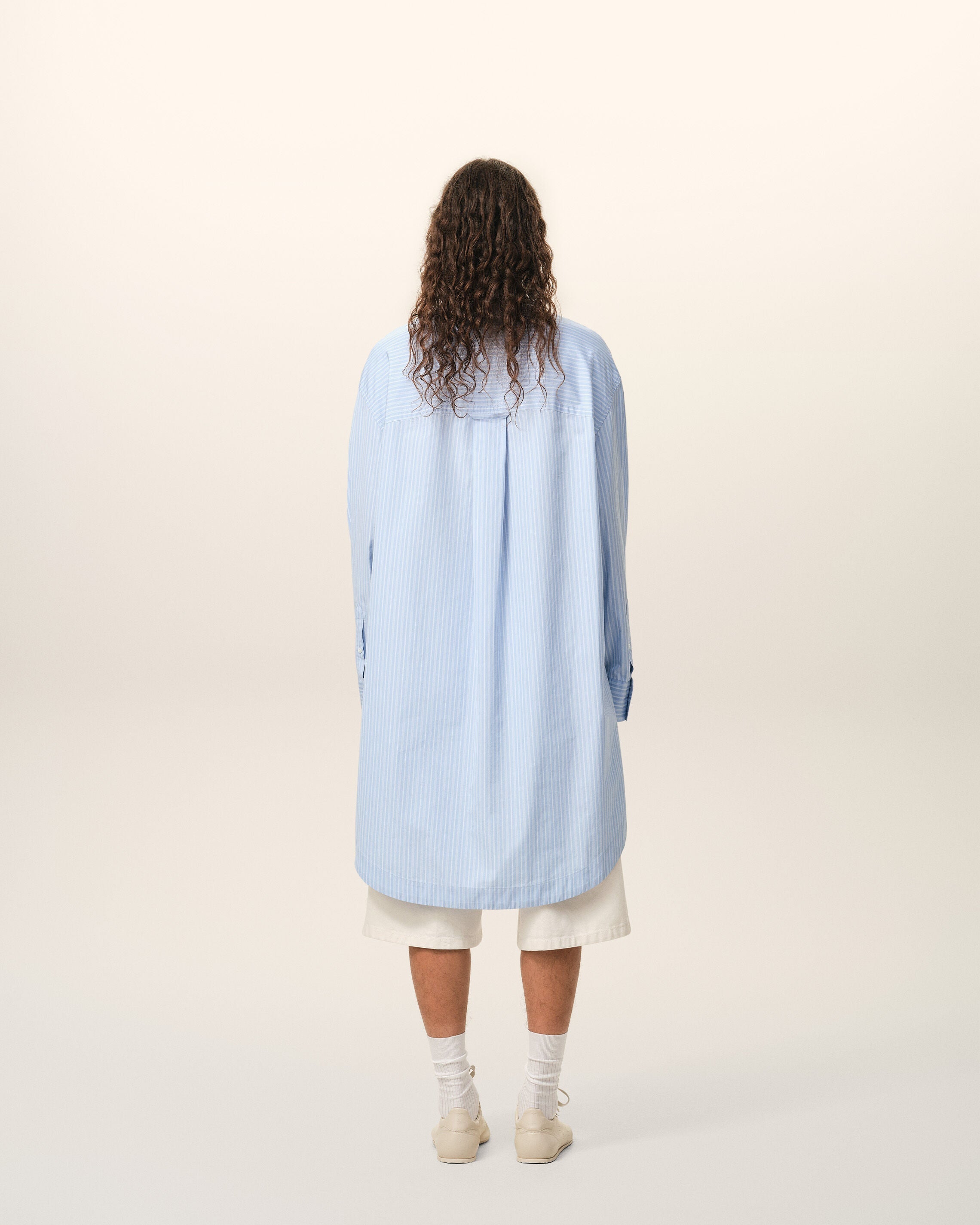 Blue Cotton Ami De Coeur Wide Shirt Dress