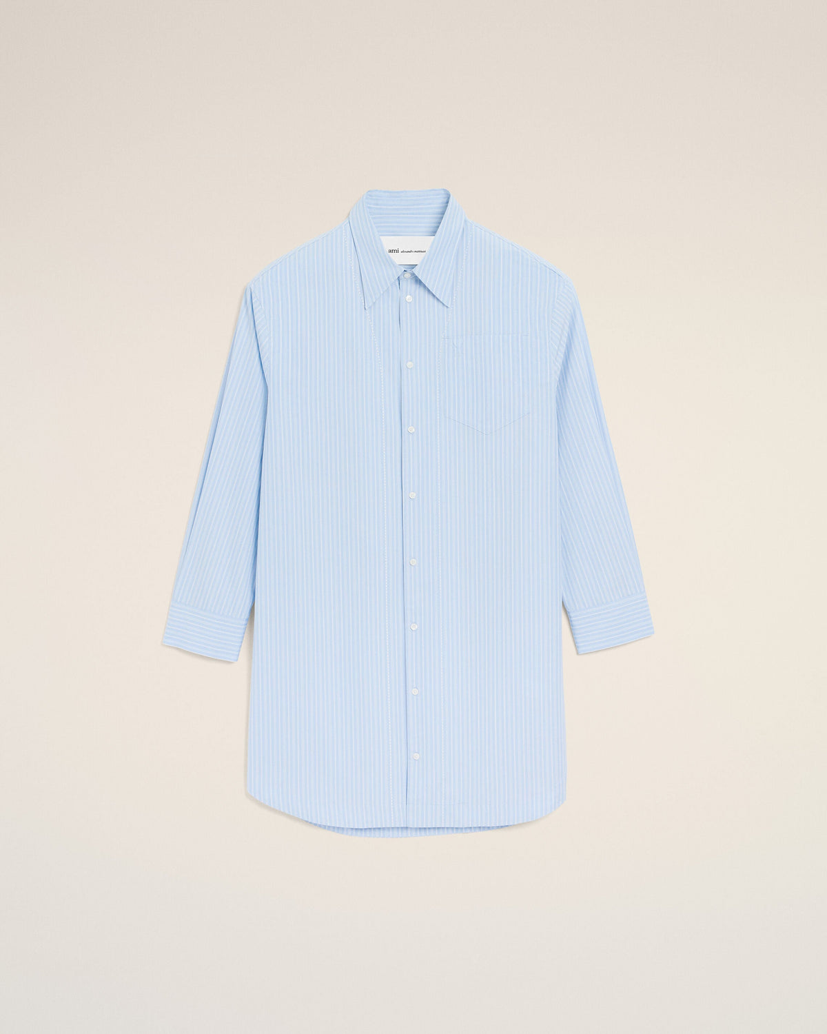 Blue Cotton Ami De Coeur Wide Shirt Dress