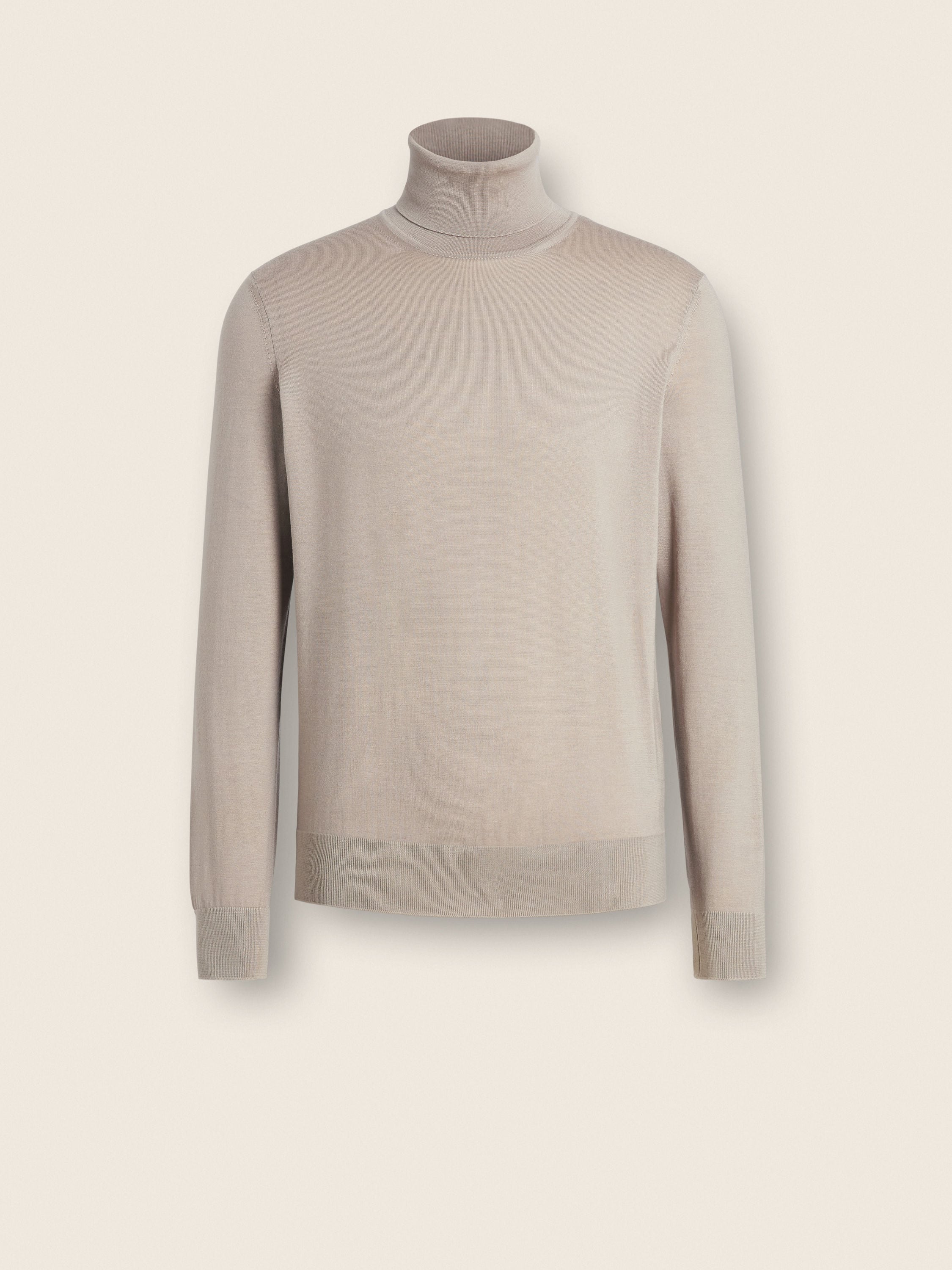Zegna Light Taupe Cashseta Turtleneck