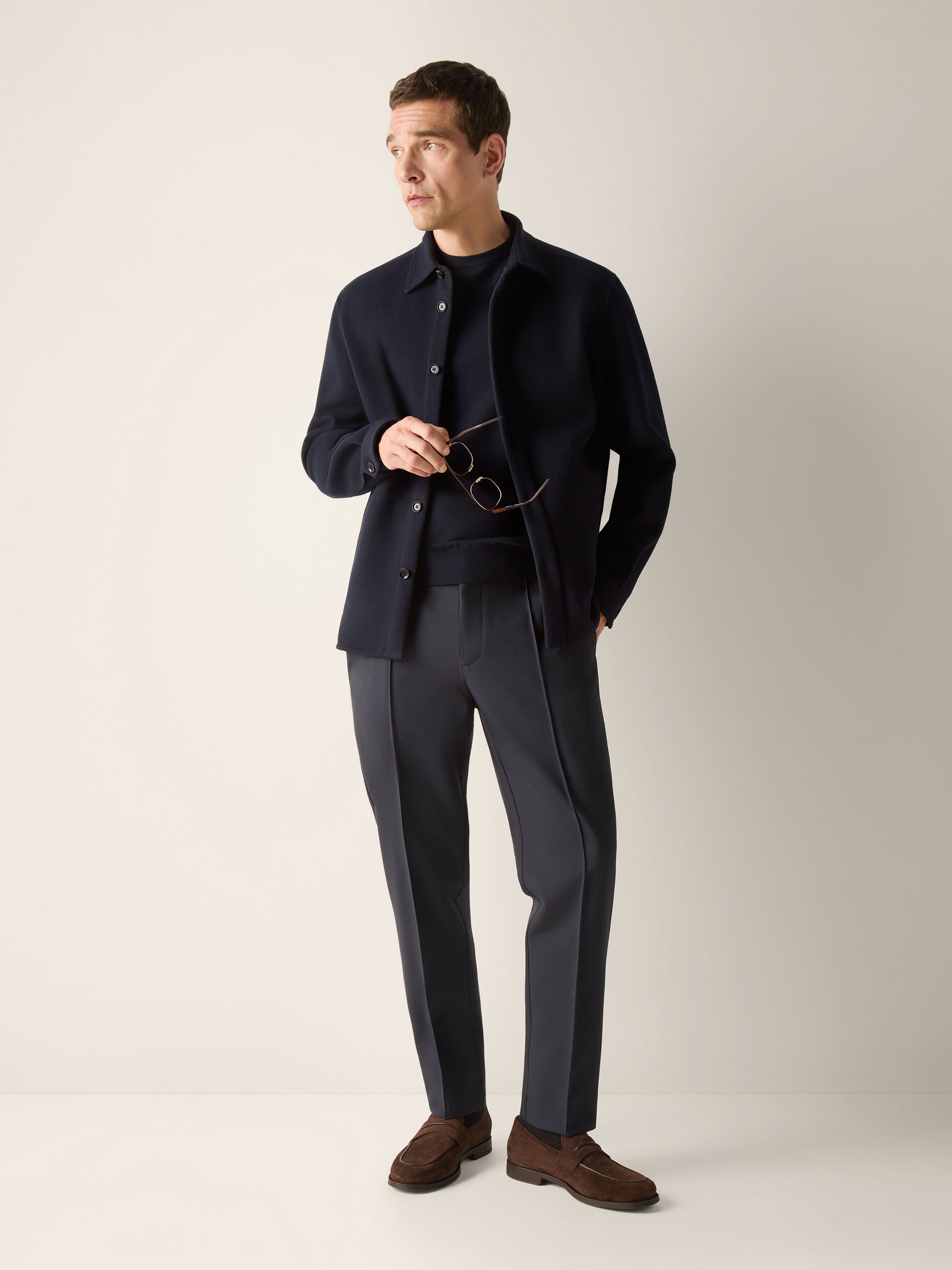Zegna Navy Blue Vellus Aureum Crewneck