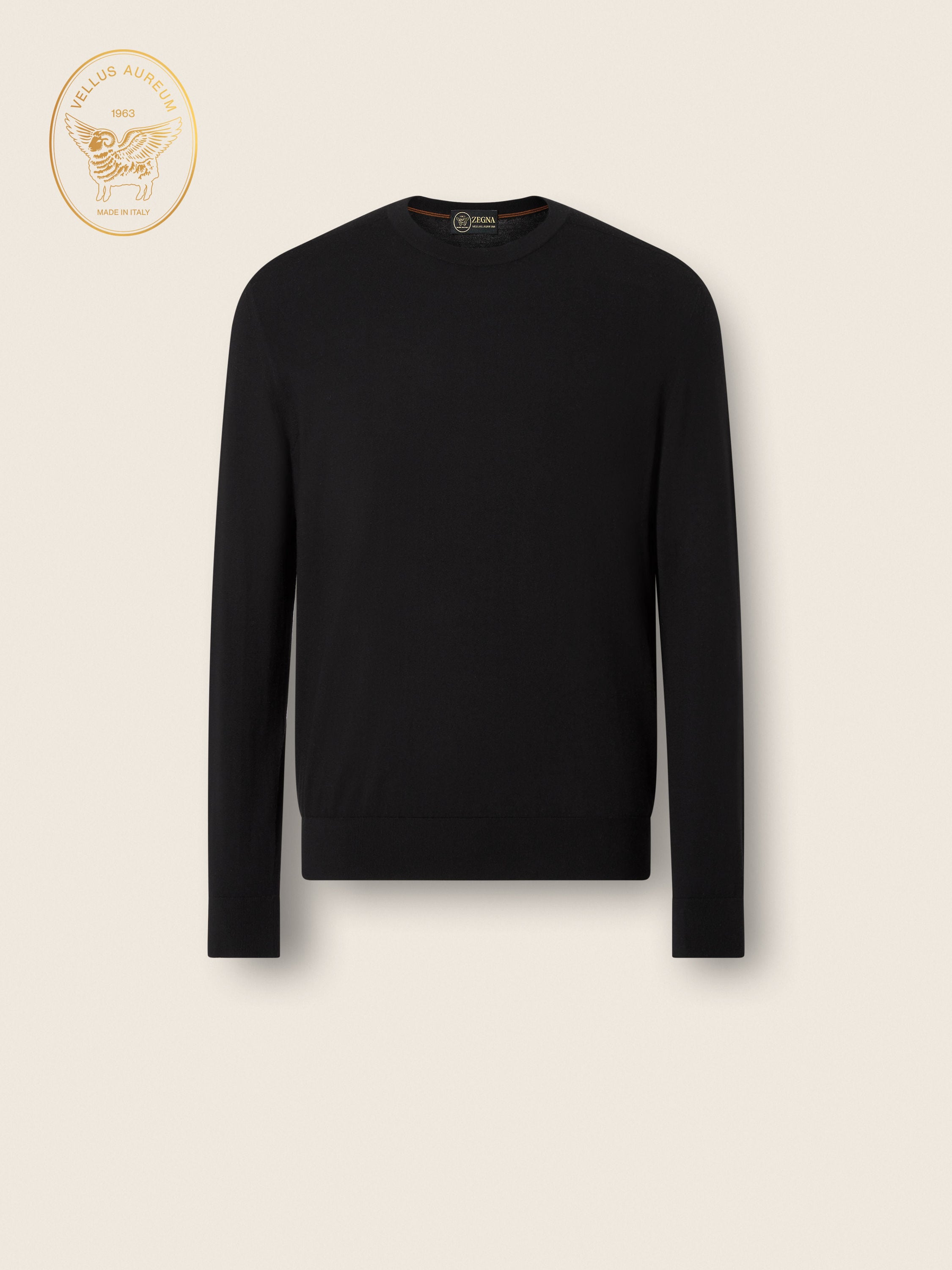 Zegna Black Vellus Aureum Crewneck