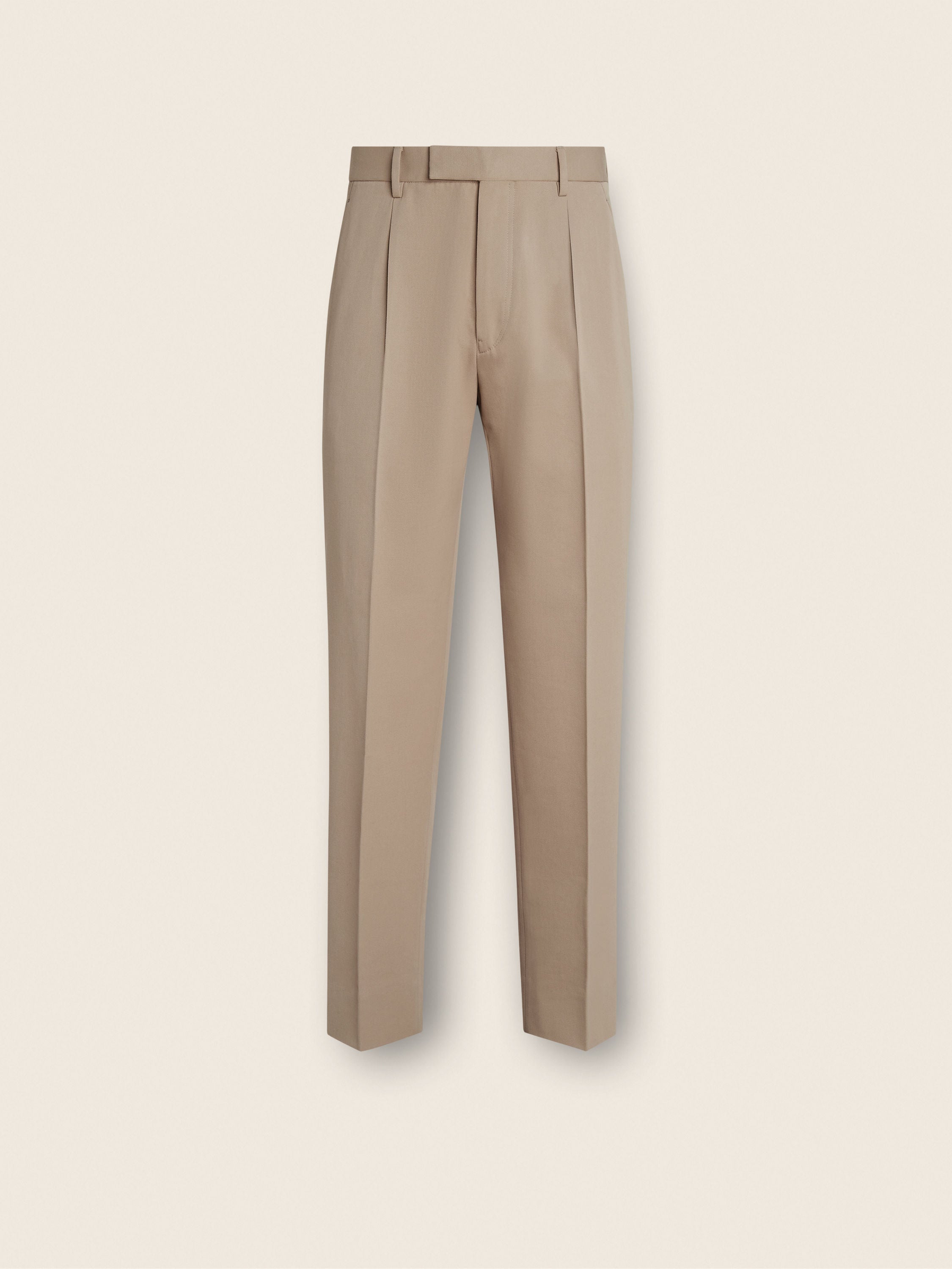 Zegna Light Taupe Cotton And Wool Pants