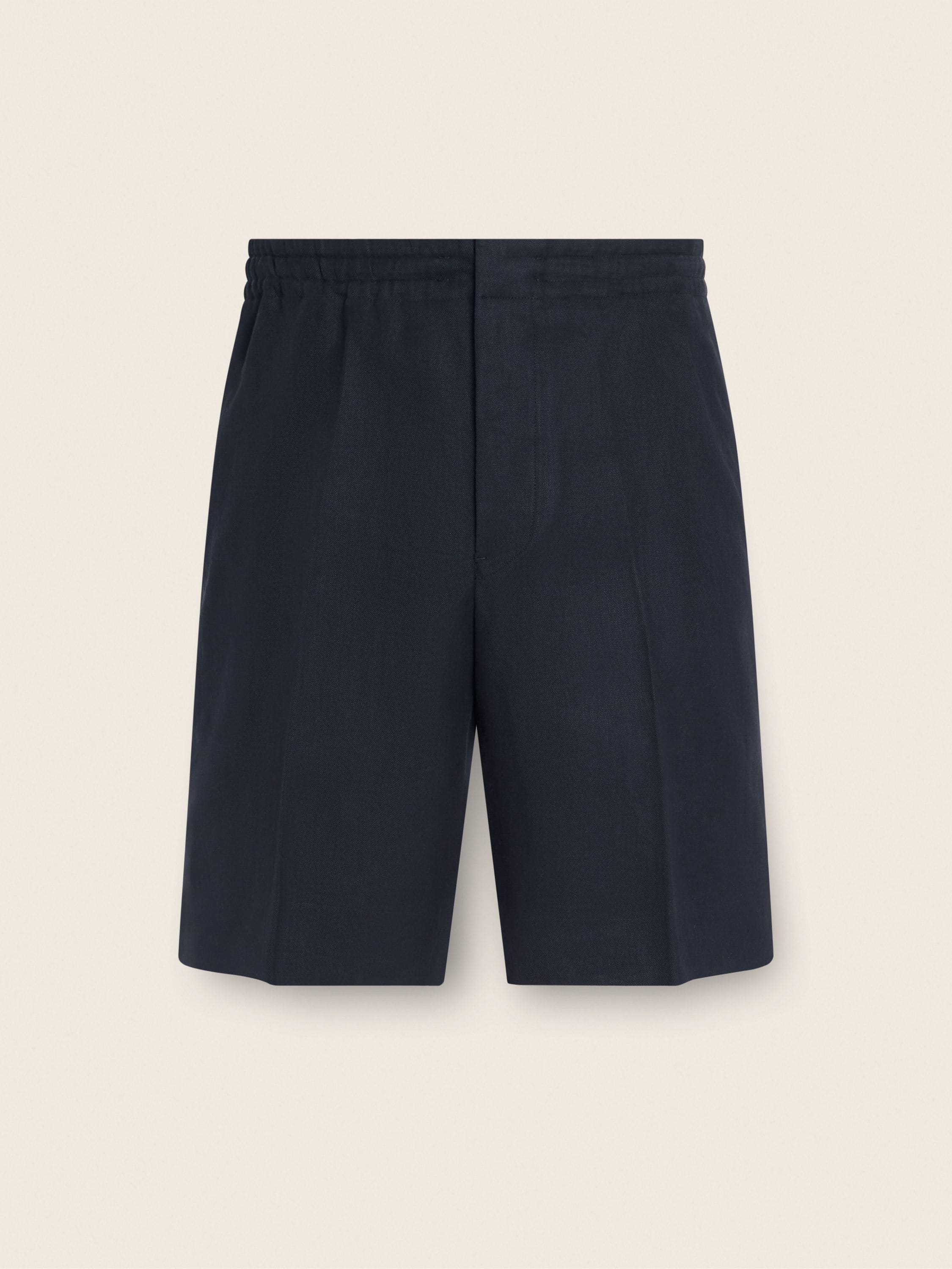 Zegna Navy Blue Oasi Lino Shorts