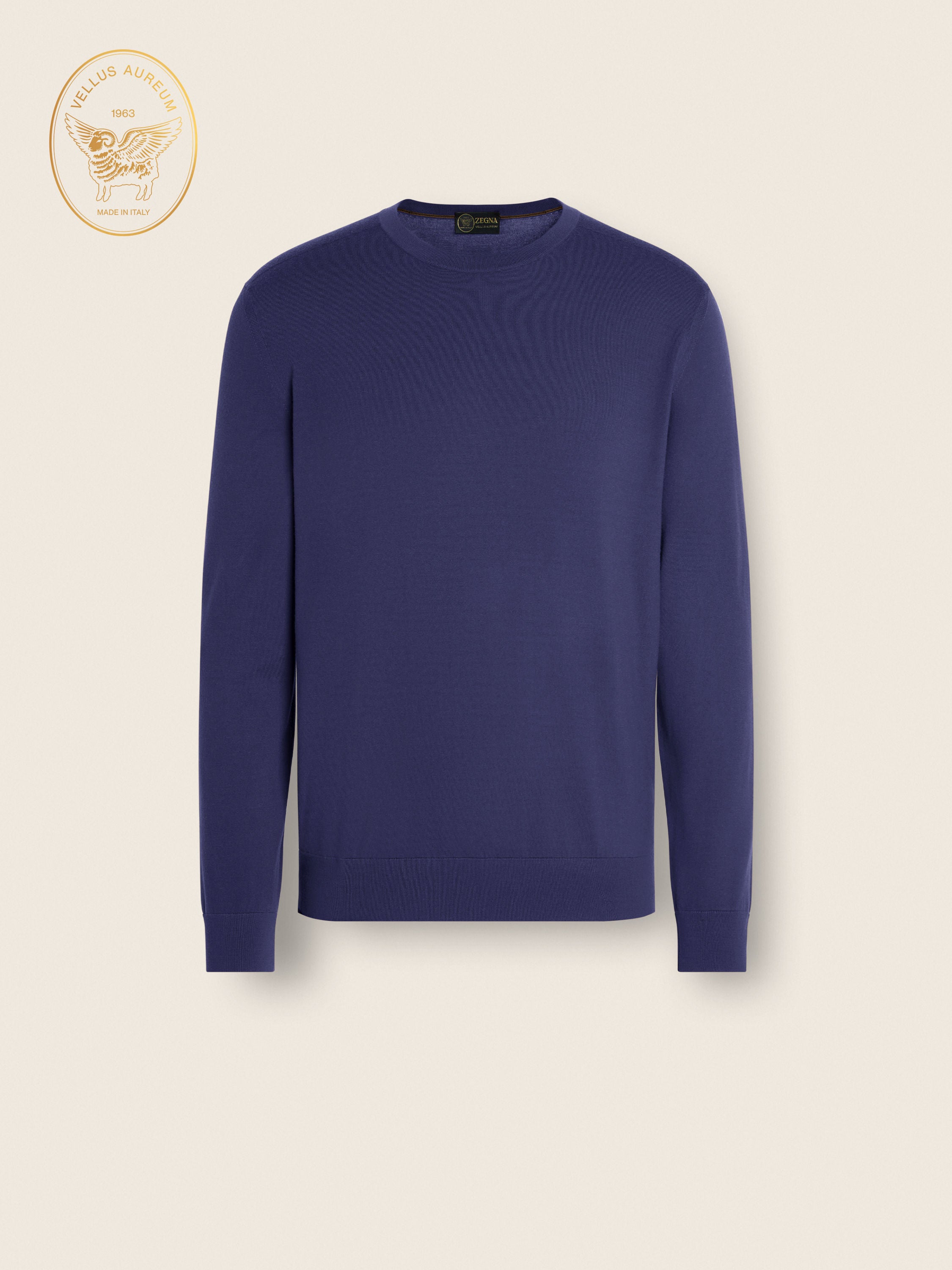 Zegna Ink Blue Vellus Aureum Crewneck