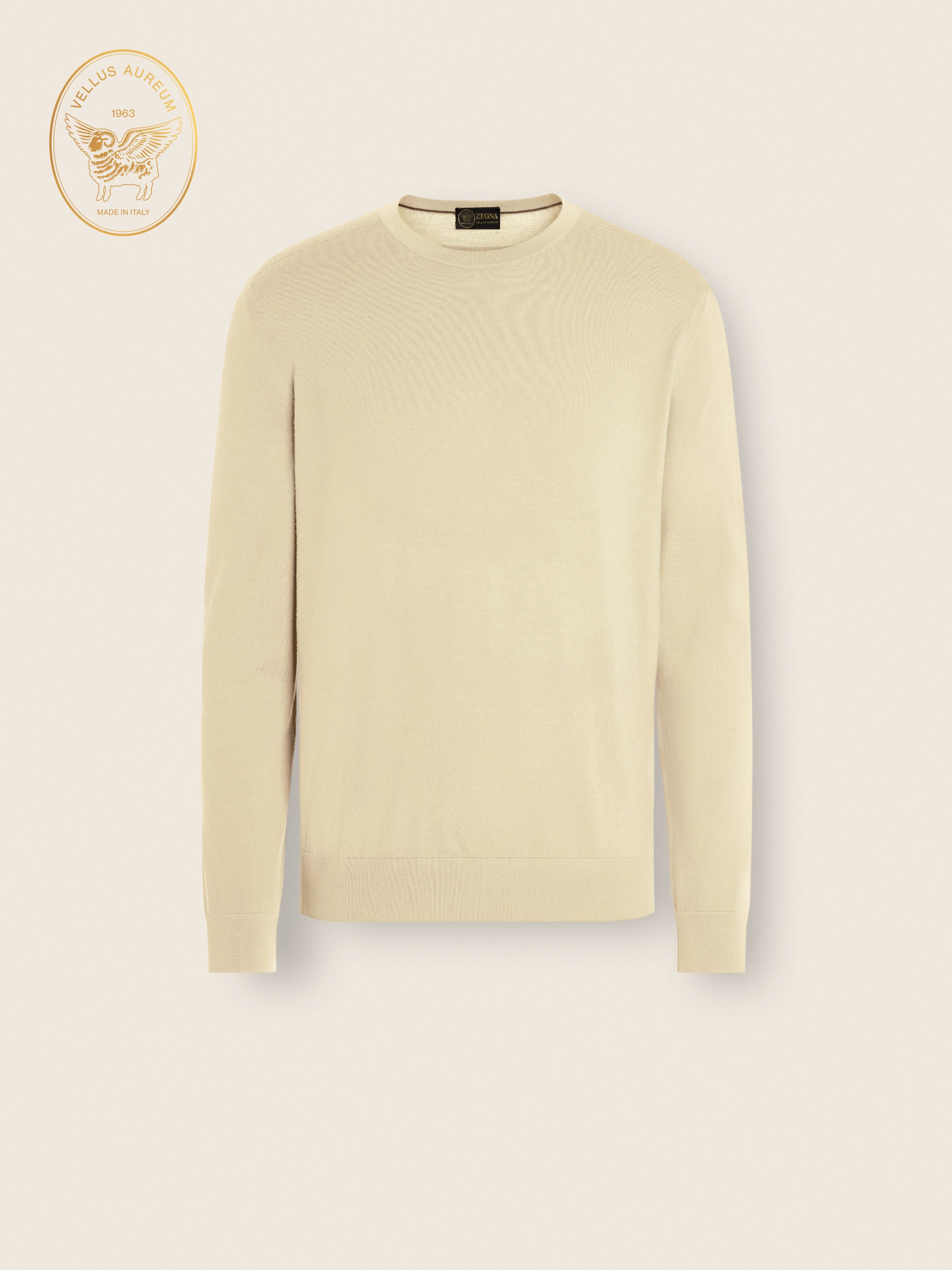 Zegna Pastel Yellow Vellus Aureum Crewneck
