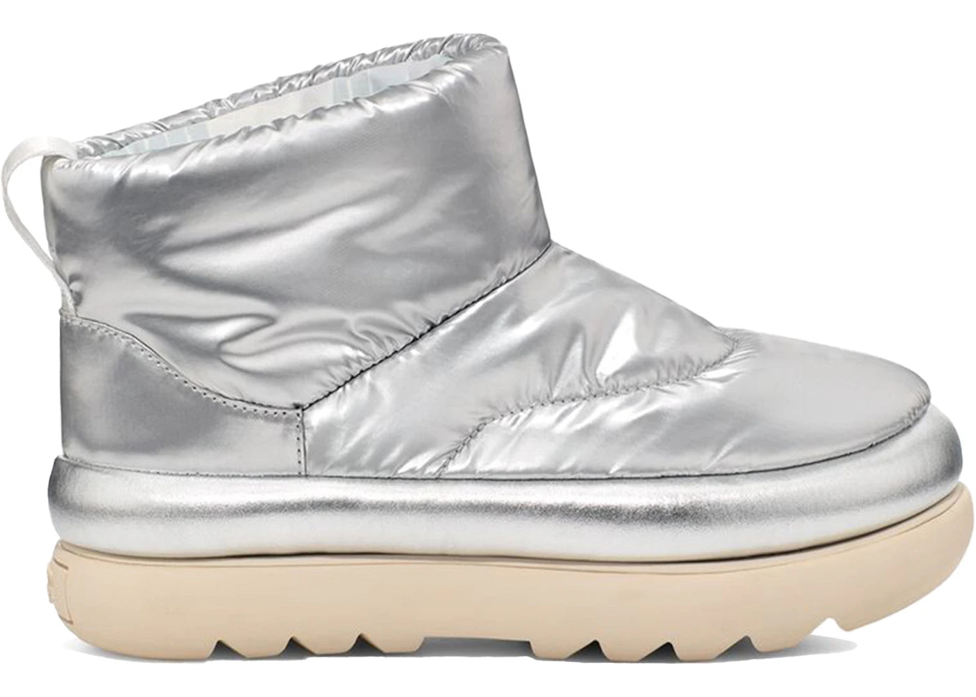 ugg classic maxi mini boot metallic silver (women's)