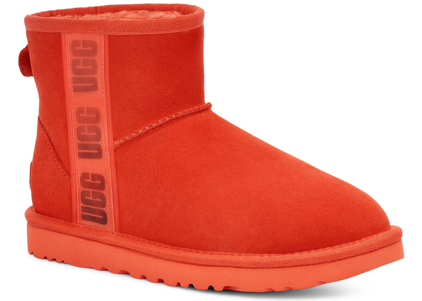 ugg classic mini ii boot side logo hazard orange (women's)