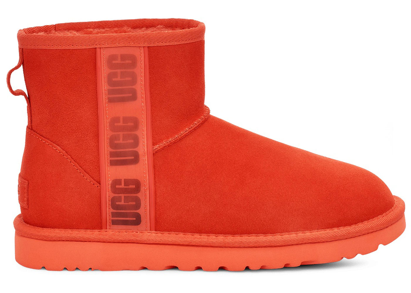 ugg classic mini ii boot side logo hazard orange (women's)