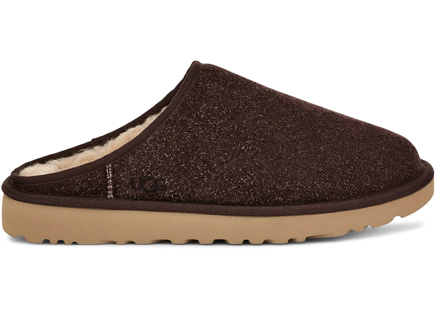 ugg classic slip-on shaggy suede slipper burnt cedar