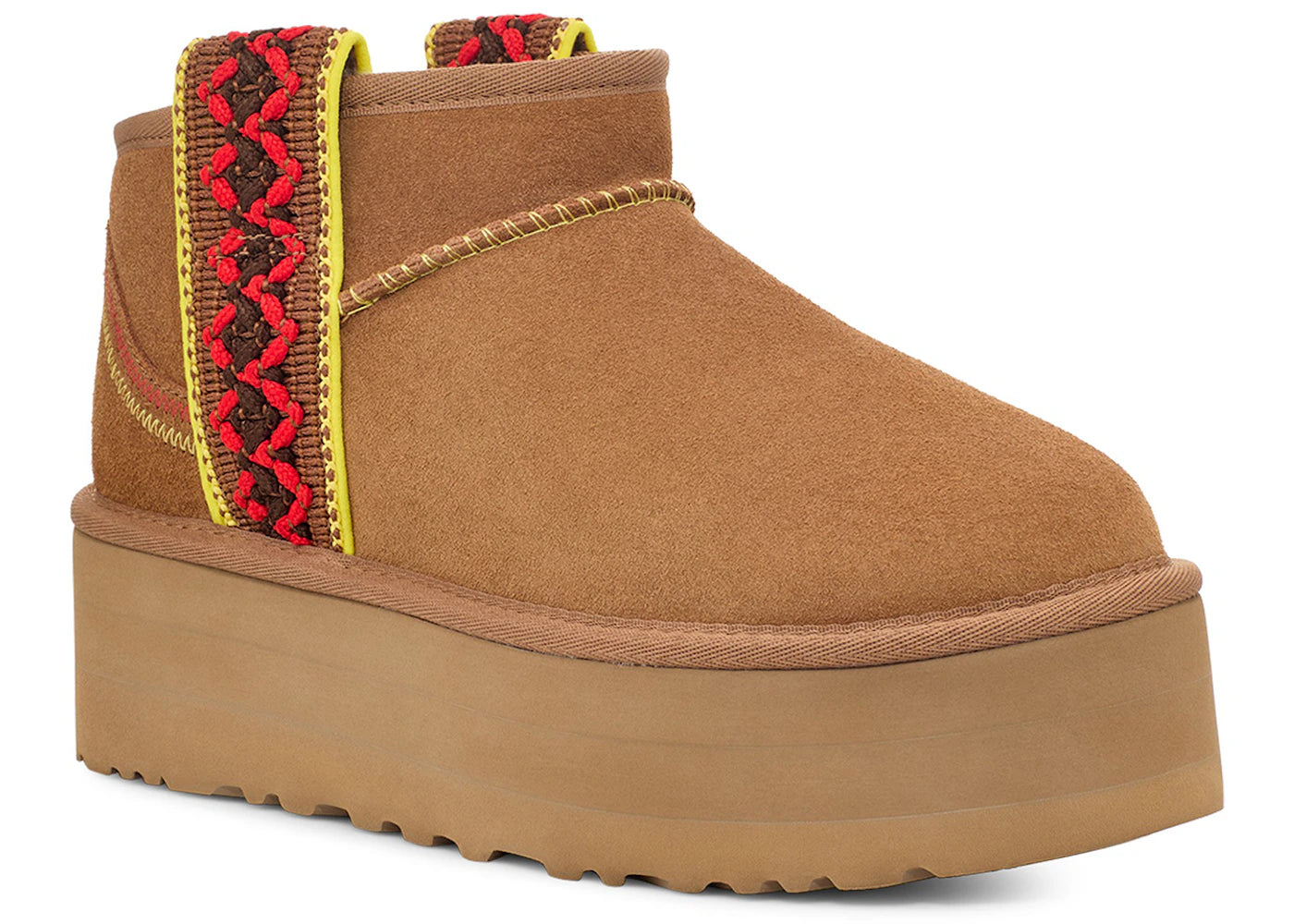 ugg classic ultra mini braid boot chestnut (women's)