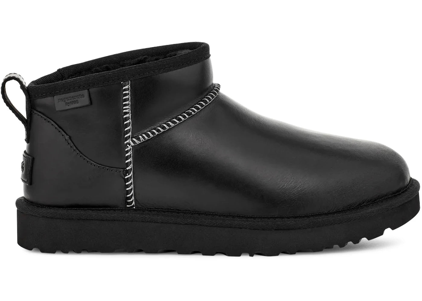 ugg classic ultra mini lthr regen boot black (women's)