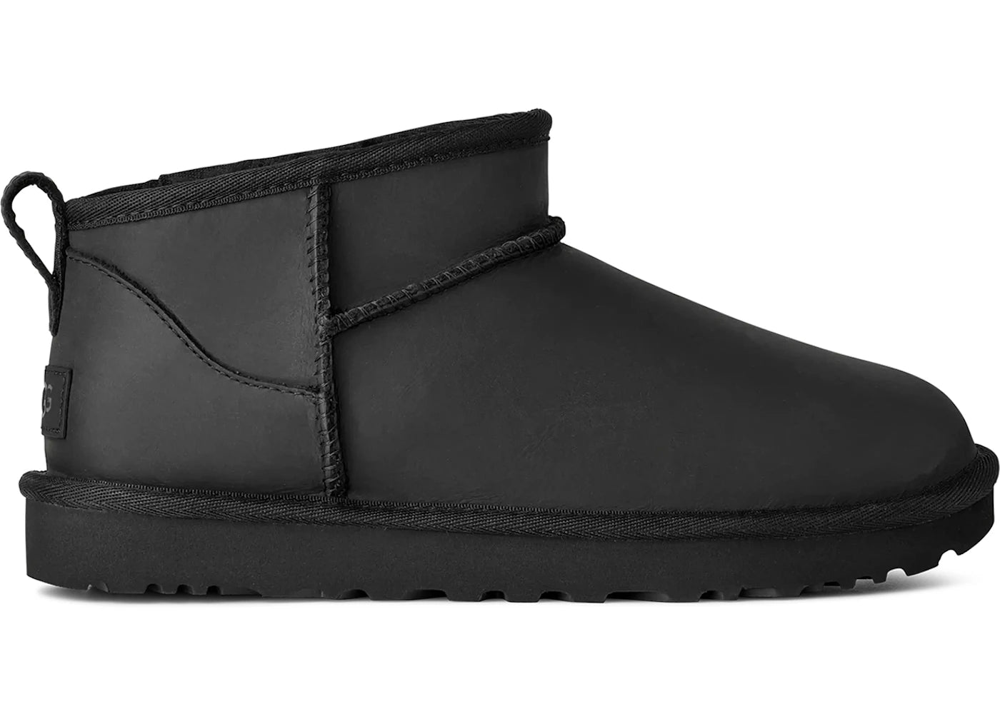 ugg classic ultra mini leather boot black (women's)