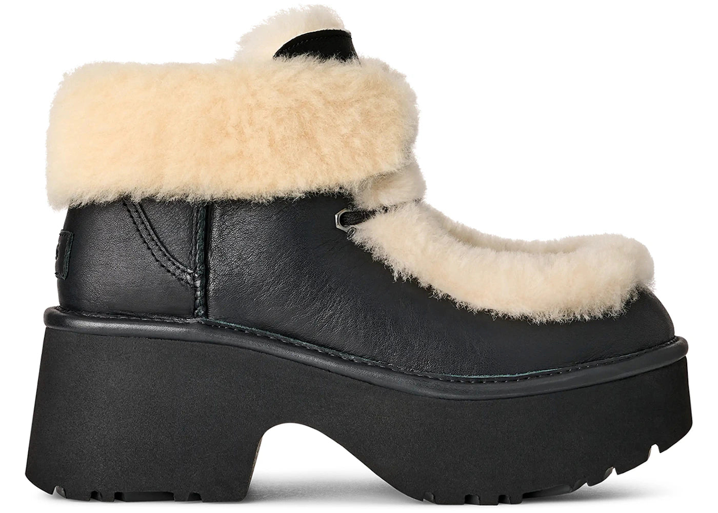 ugg esmee leather lace up boot black (women's)