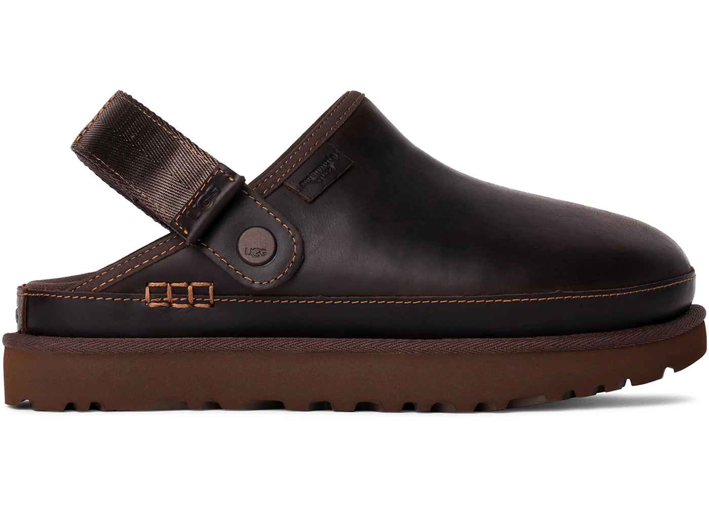 ugg goldenstar clog leather regen ironwood (women's)