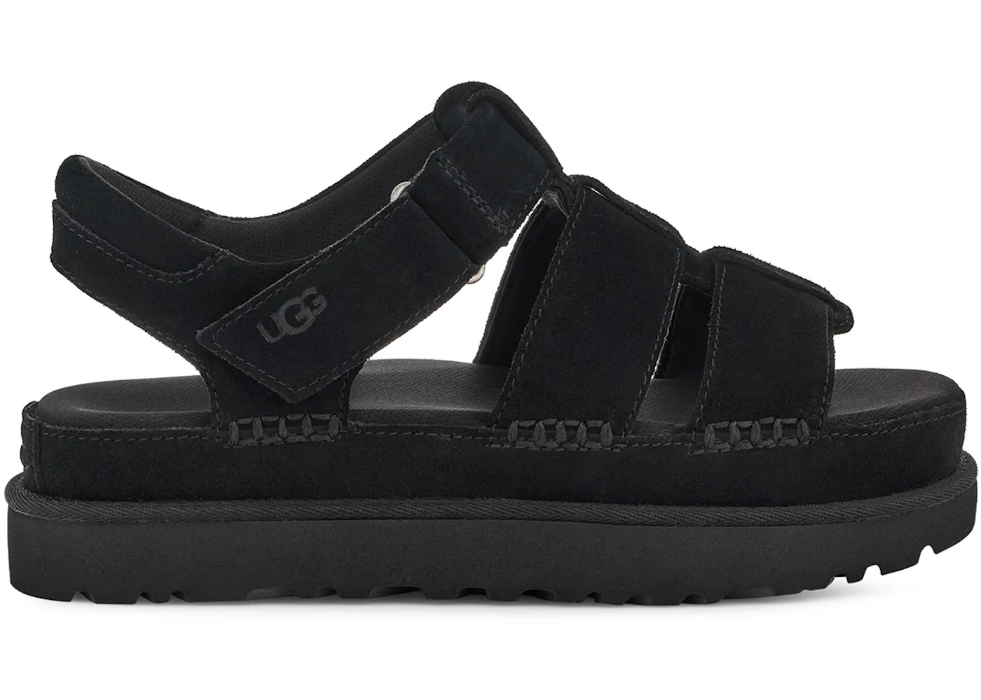 ugg goldenstar strap platform sandal black (women's)
