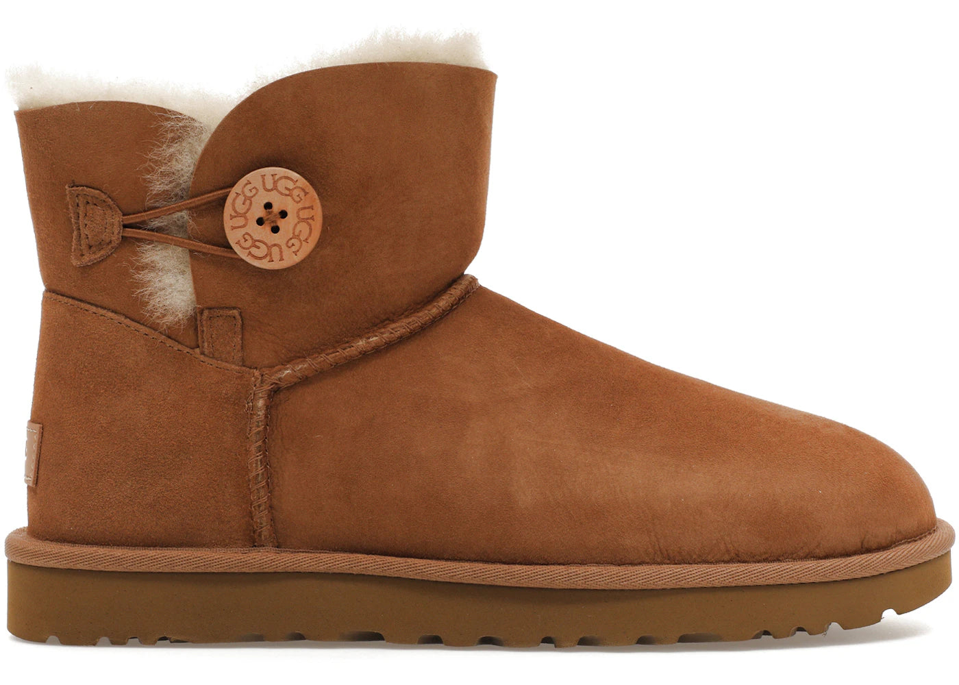 ★UGG★Mini Bailey Button II Boots Chestnut BAILEY★追跡可 Ugg Mini Bailey Button II Suede Boots, Womens Size 5, Color