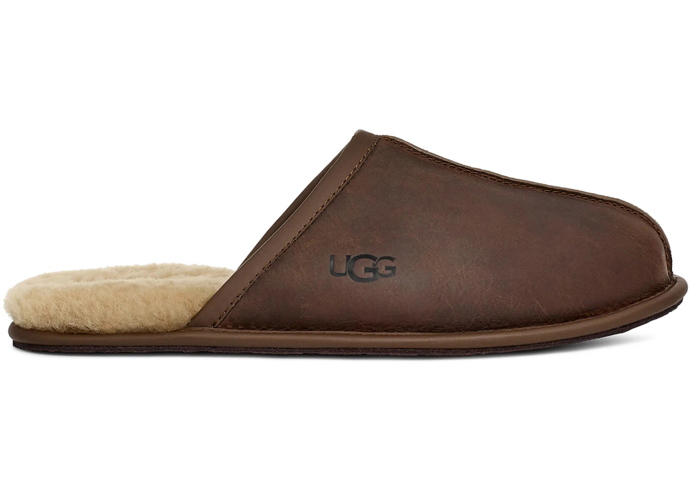 ugg scuff leather slipper tan