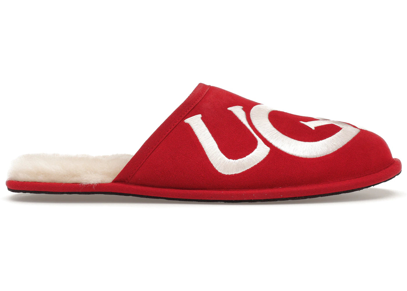 ugg scuff logo slipper samba red cream