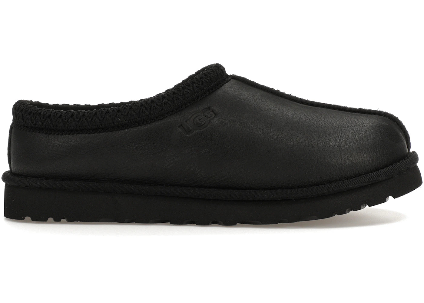 ugg tasman leather slipper black
