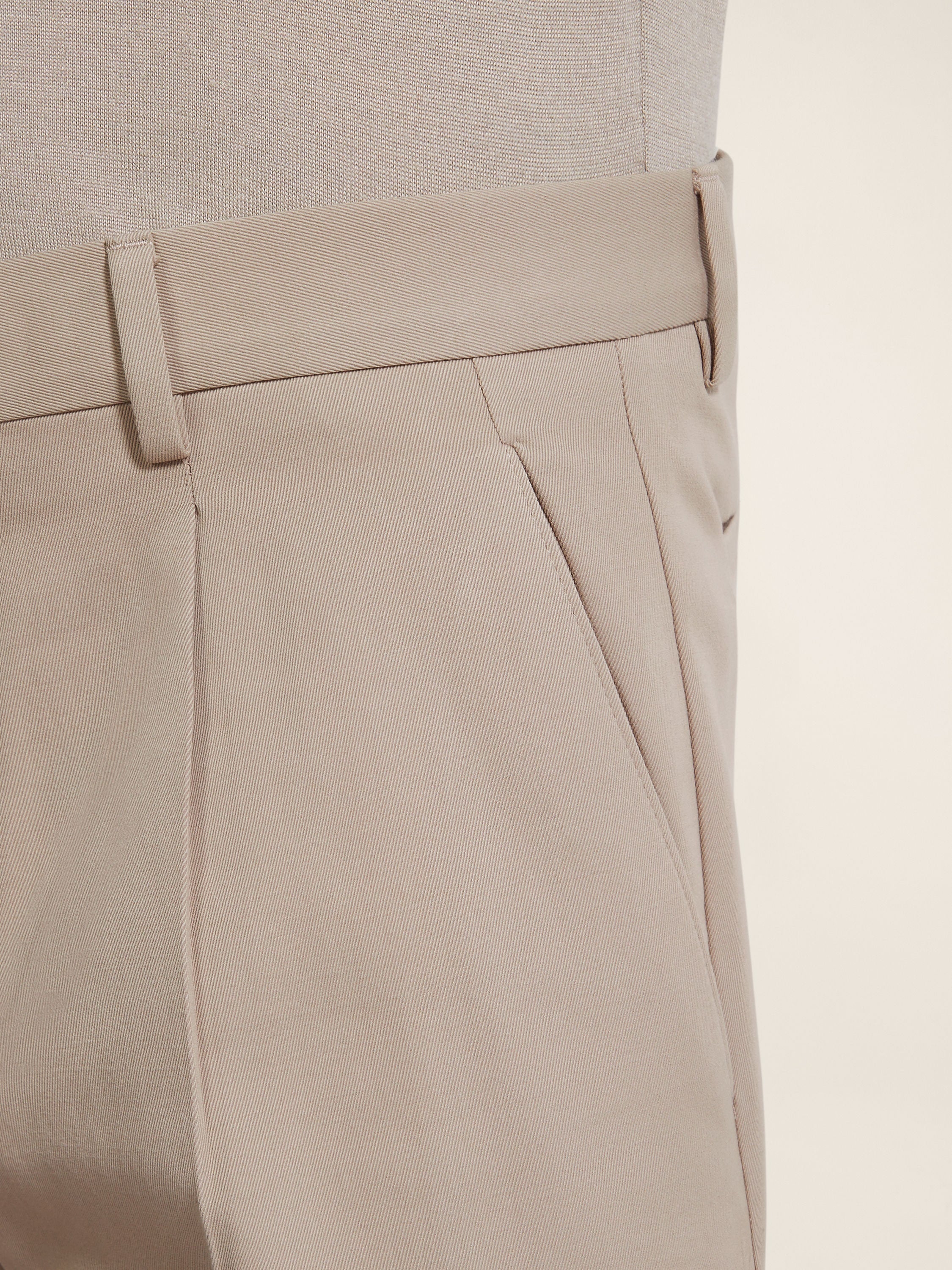 Zegna Light Taupe Cotton And Wool Pants