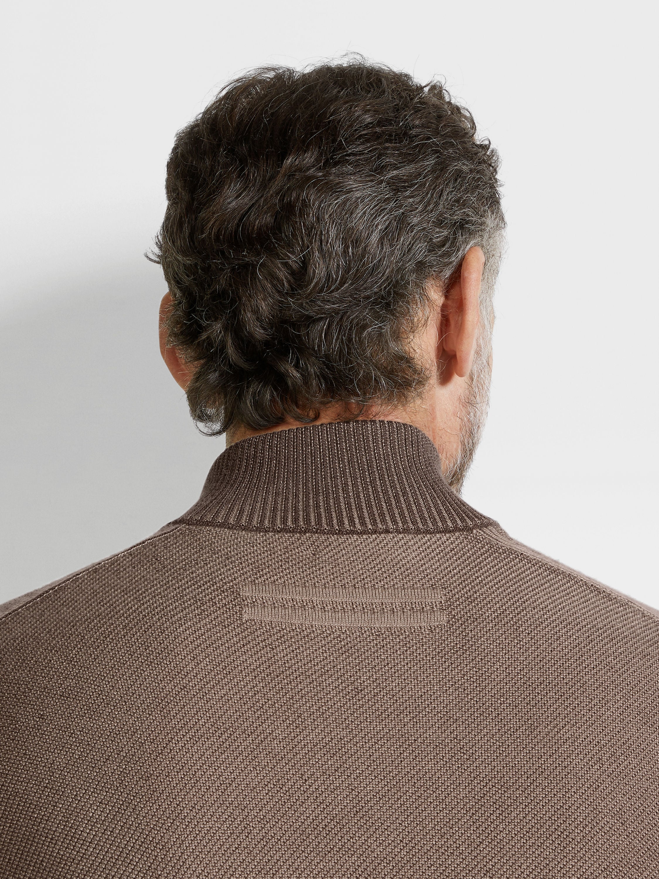 Zegna Brown And Light Taupe Cashseta Full Zip Cardigan