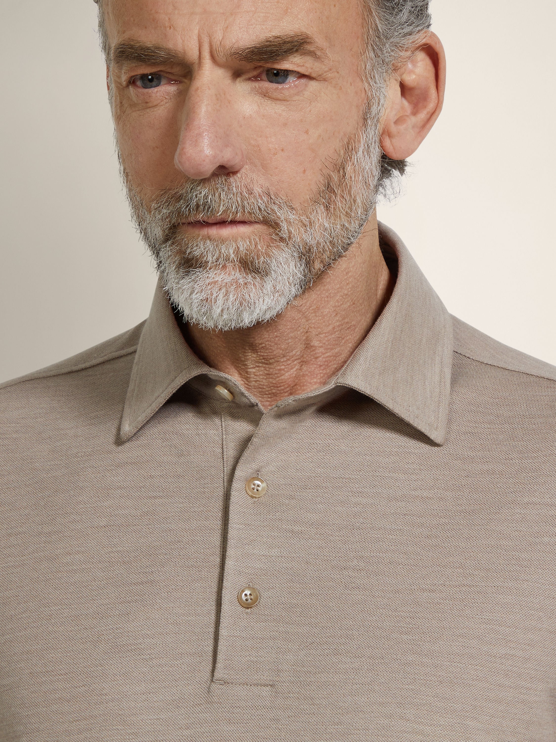 Zegna Light Taupe Vellus Aureum Polo Shirt