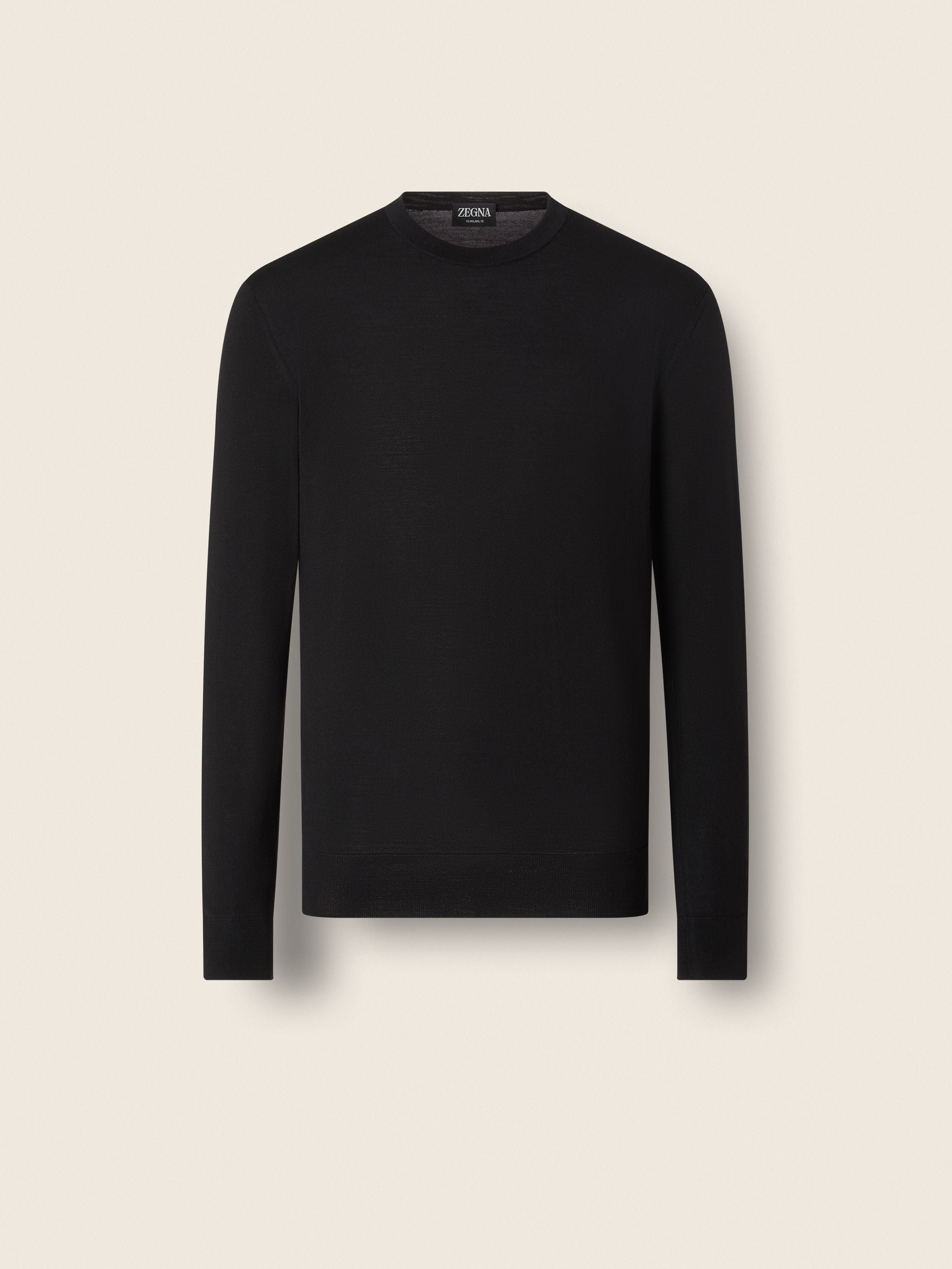 Zegna Black Wool Crewneck
