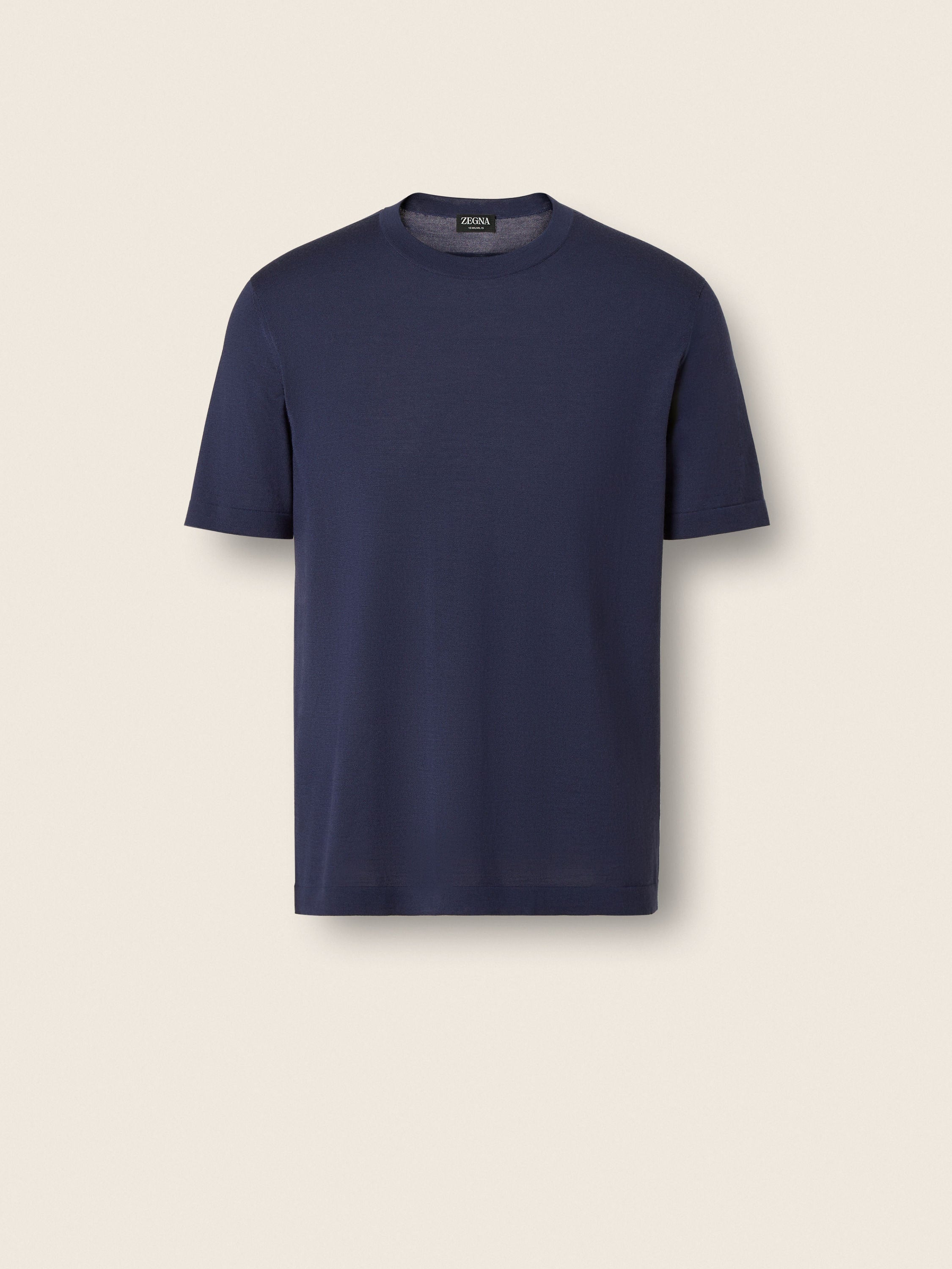 Zegna Dark Indigo Blue Wool T-Shirt