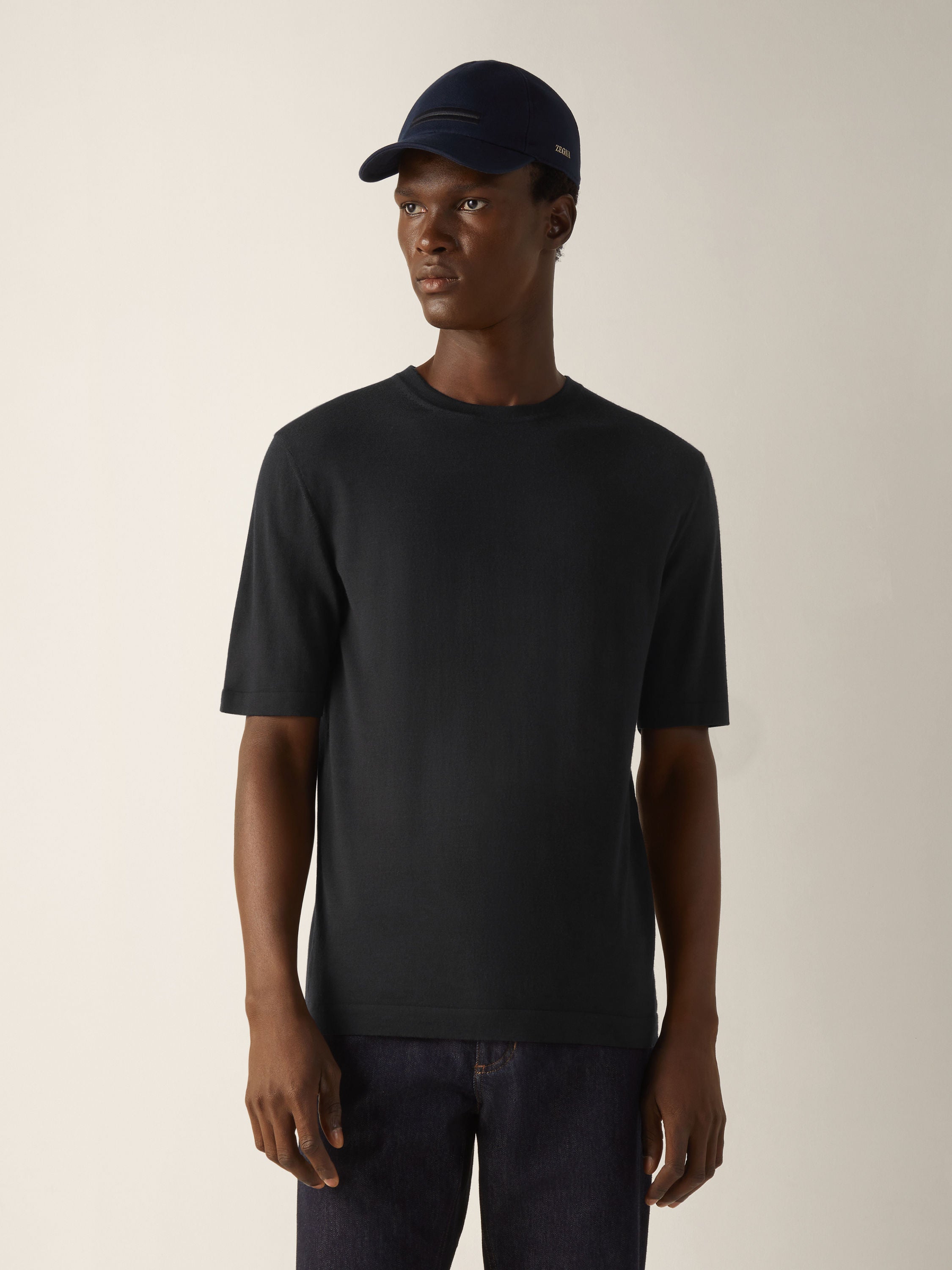 Zegna Black Wool T-Shirt
