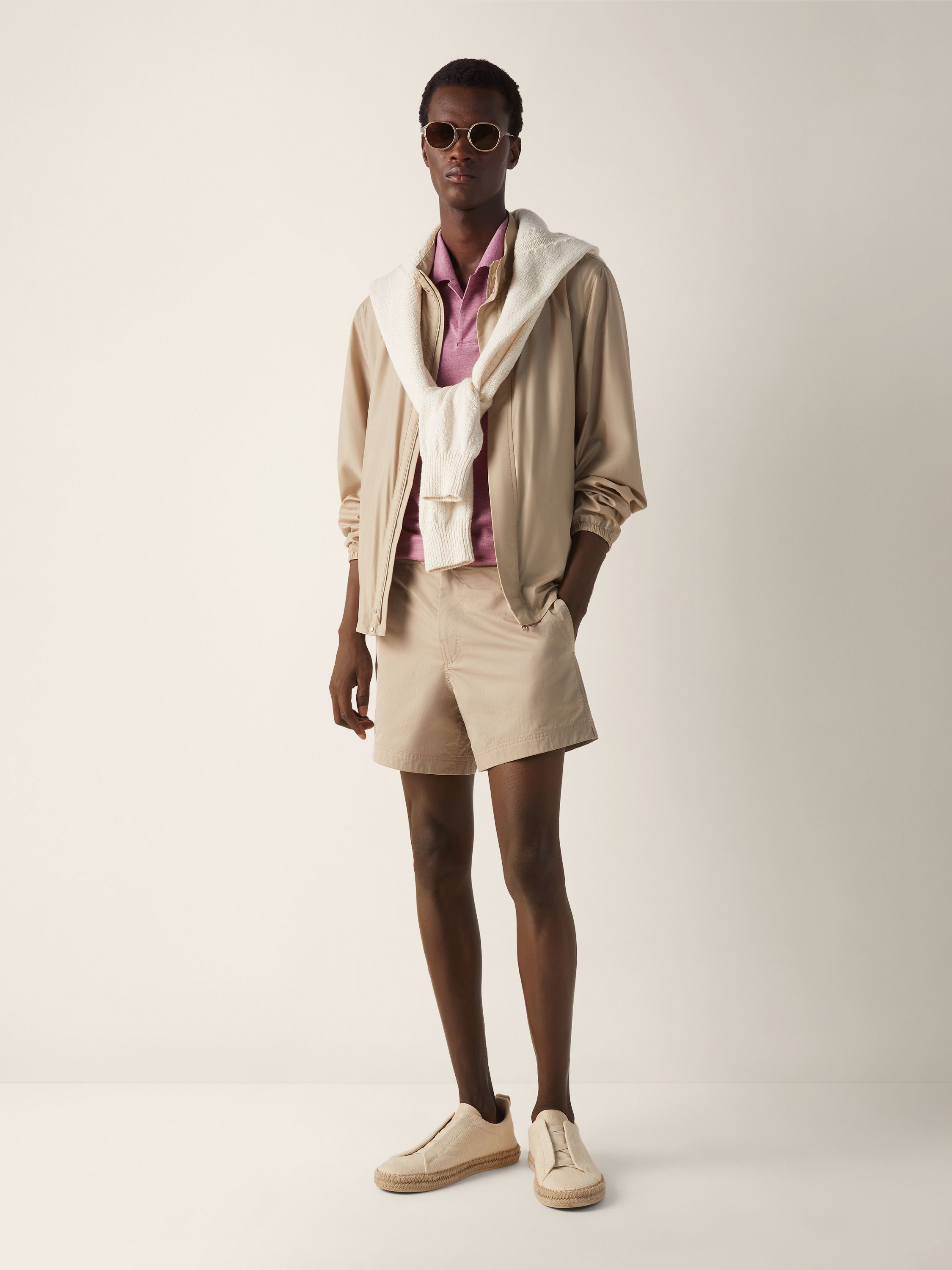 Zegna Pink Oasi Lino Polo Shirt