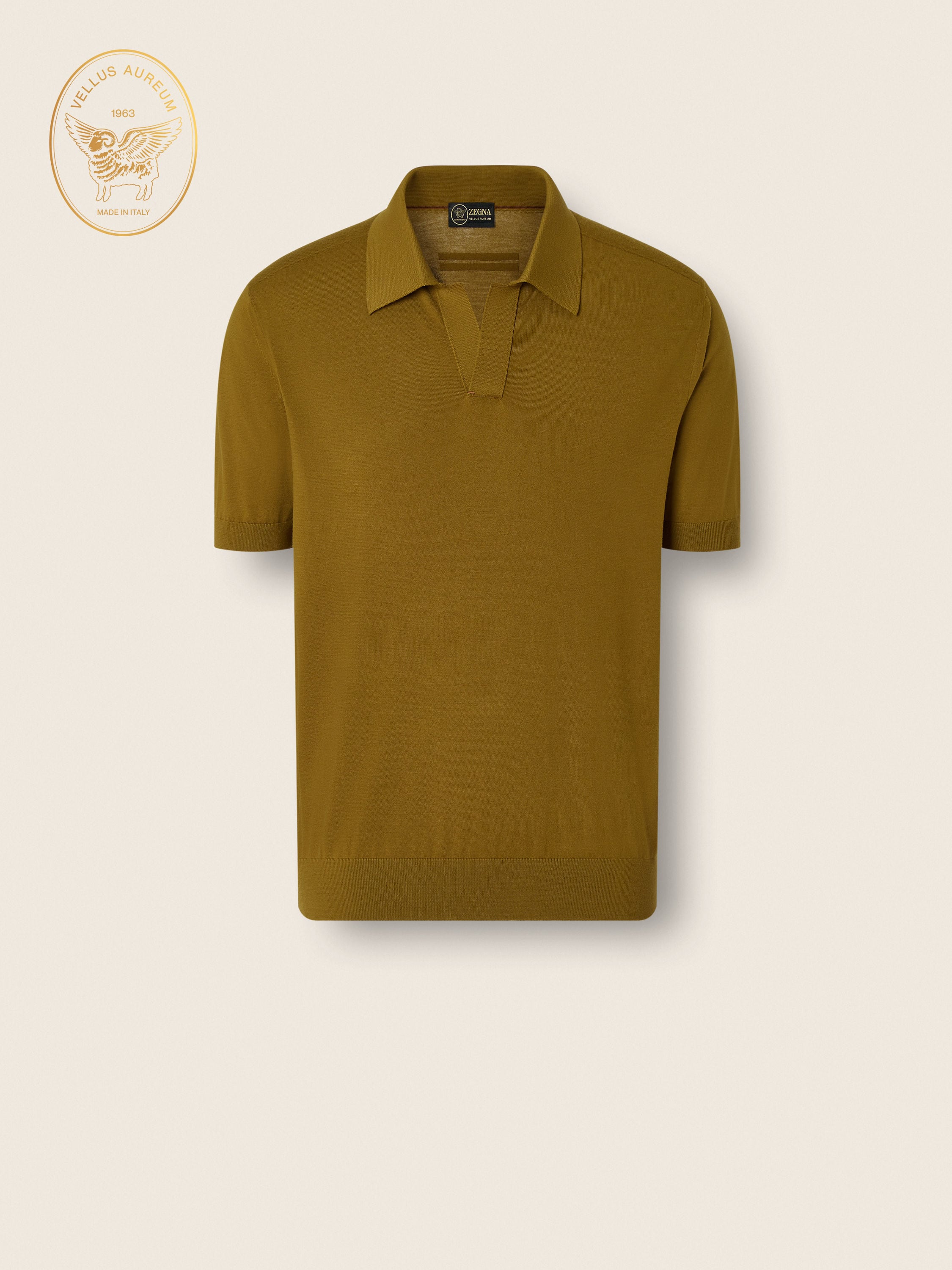 Zegna Olive Green Vellus Aureum Polo Shirt
