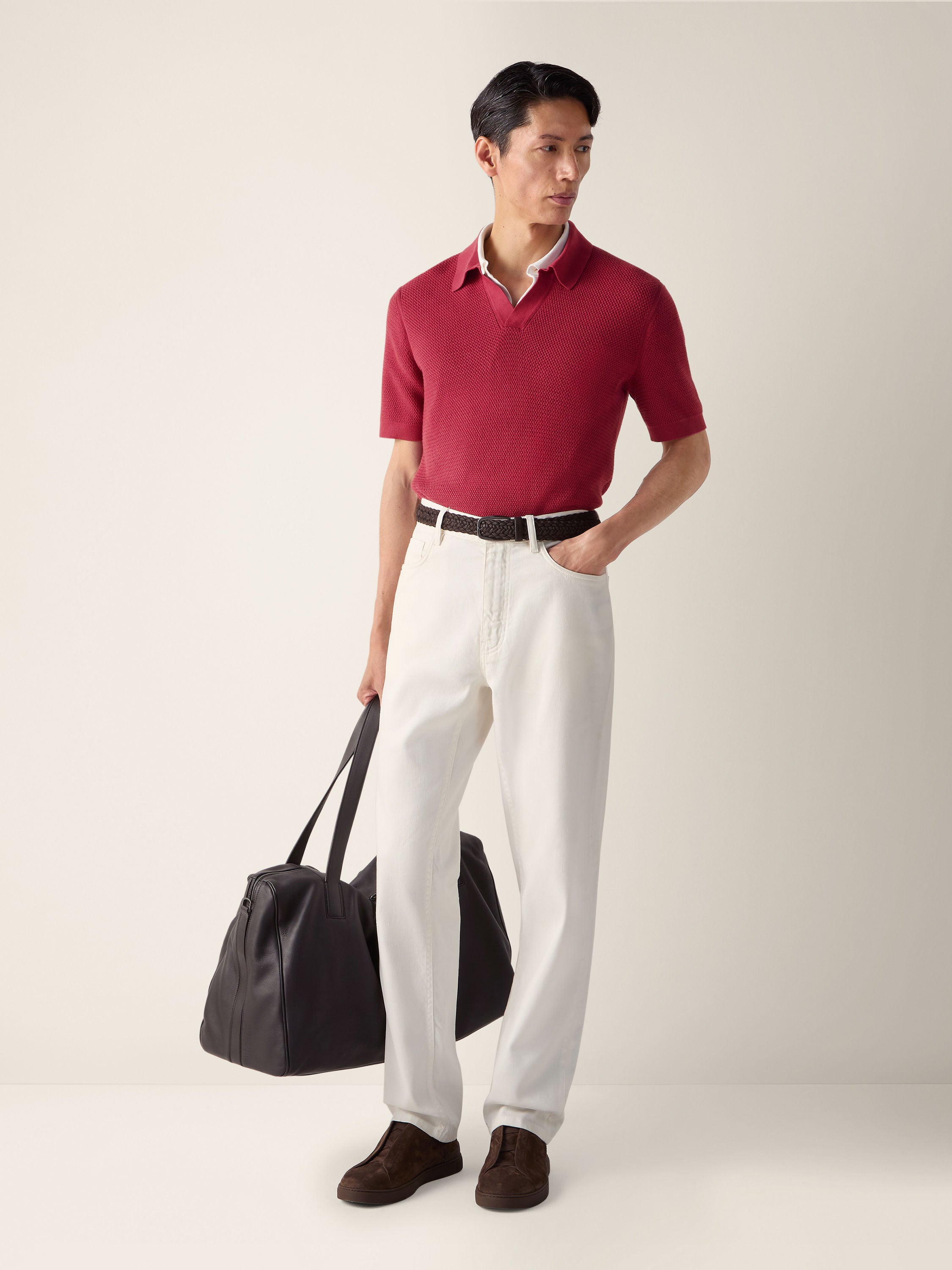 Zegna Dark Pink Premium Cotton Polo Shirt