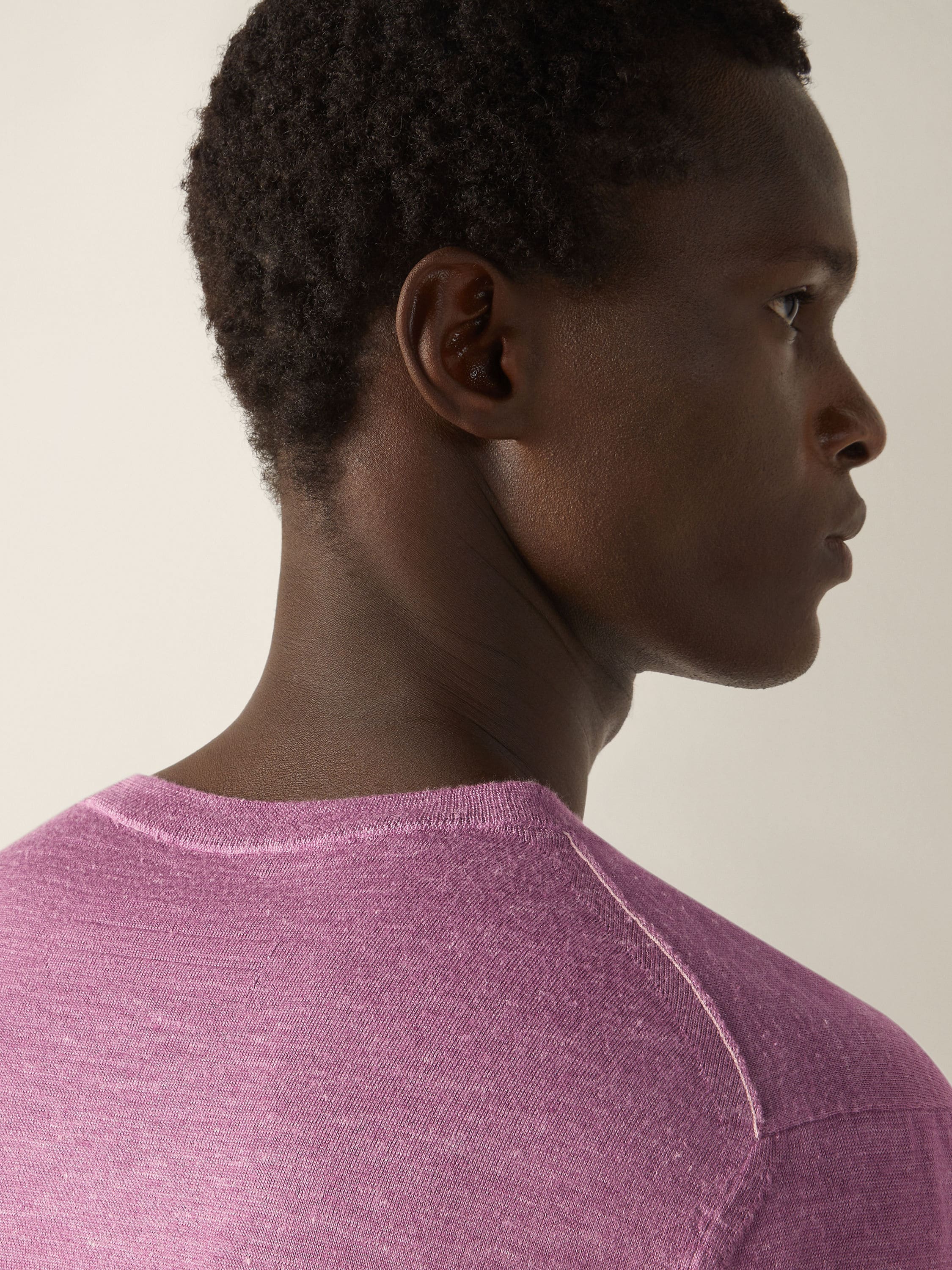 Zegna Pink Mlange Silk Cashmere And Linen Crewneck