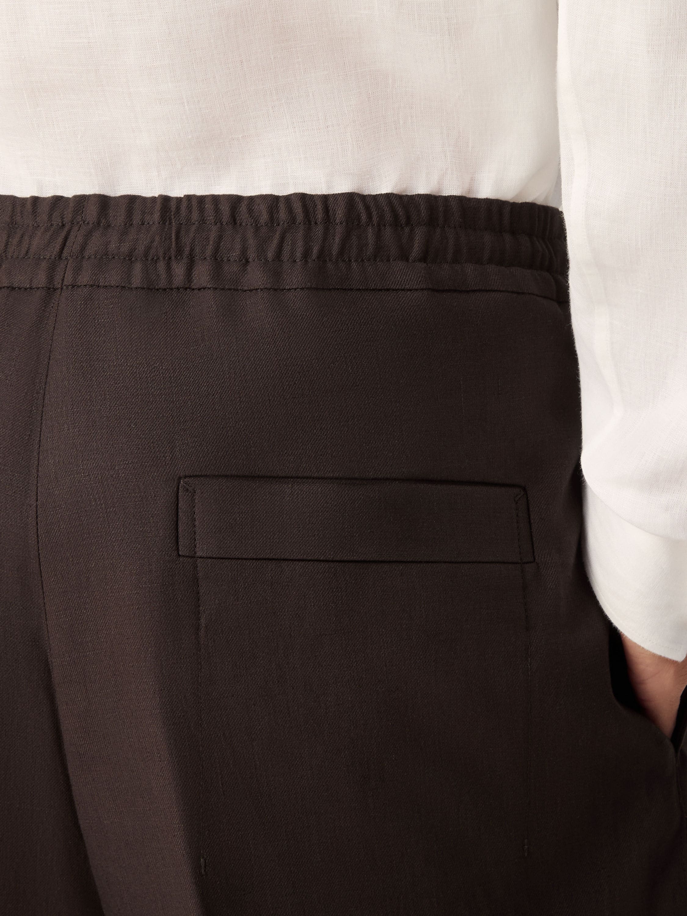 Zegna Dark Brown Oasi Lino Shorts