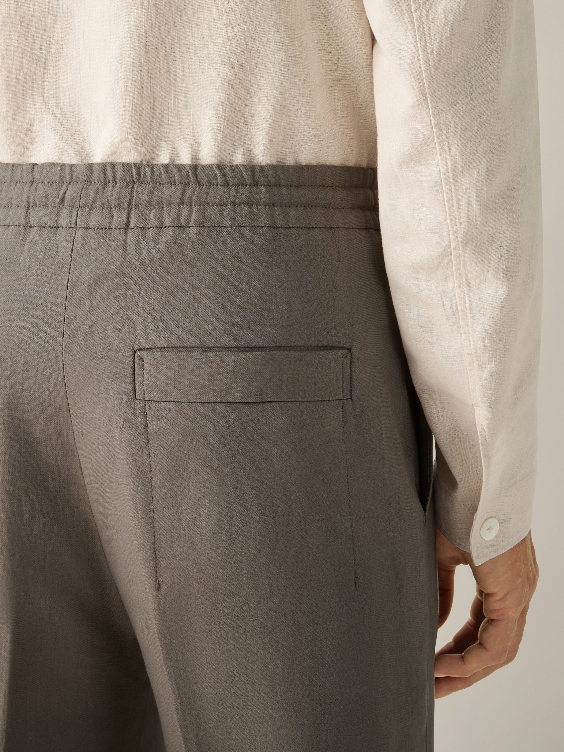 Zegna Dark Taupe Oasi Lino Shorts