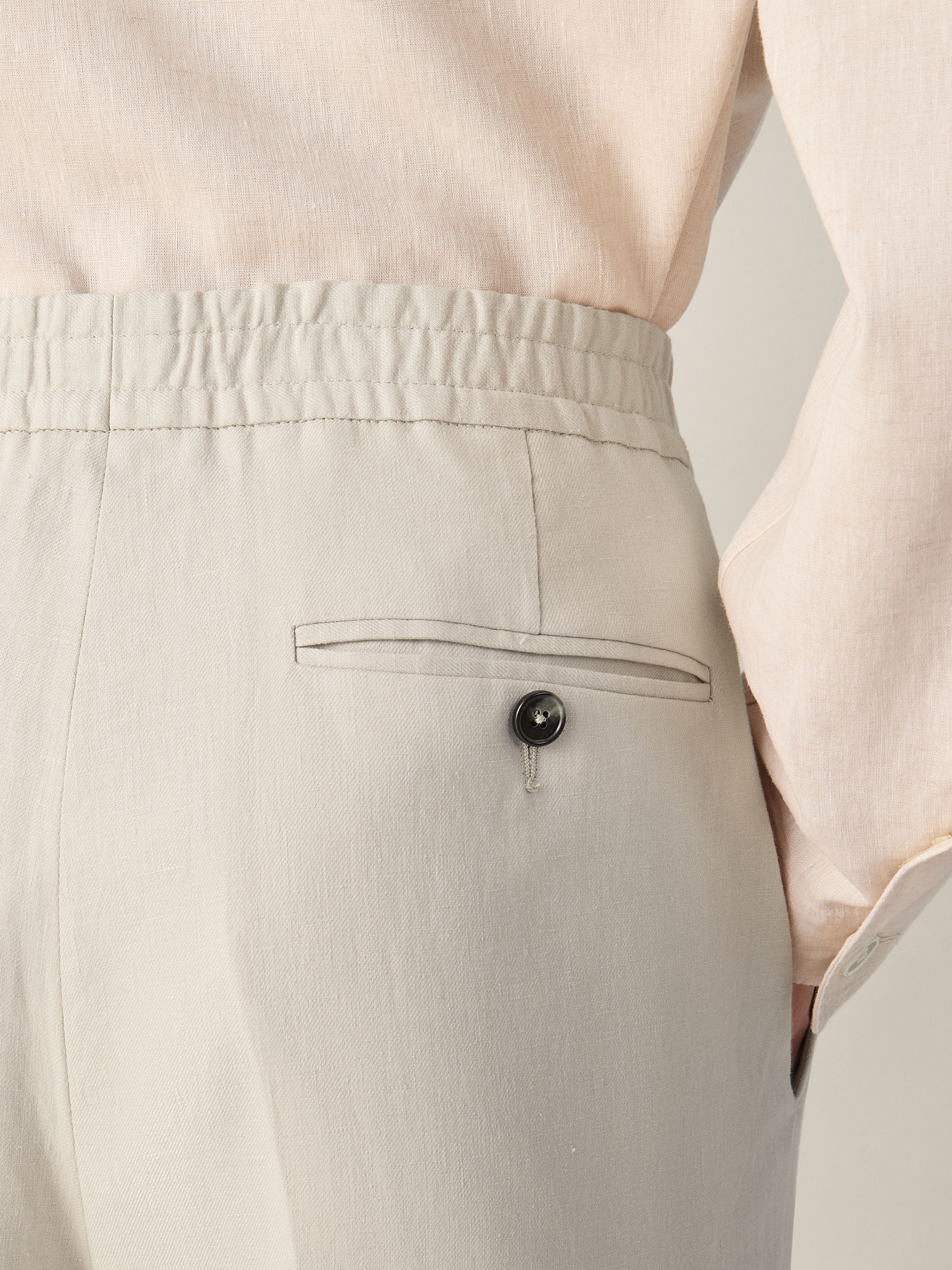 Zegna Ivory Oasi Lino Pants