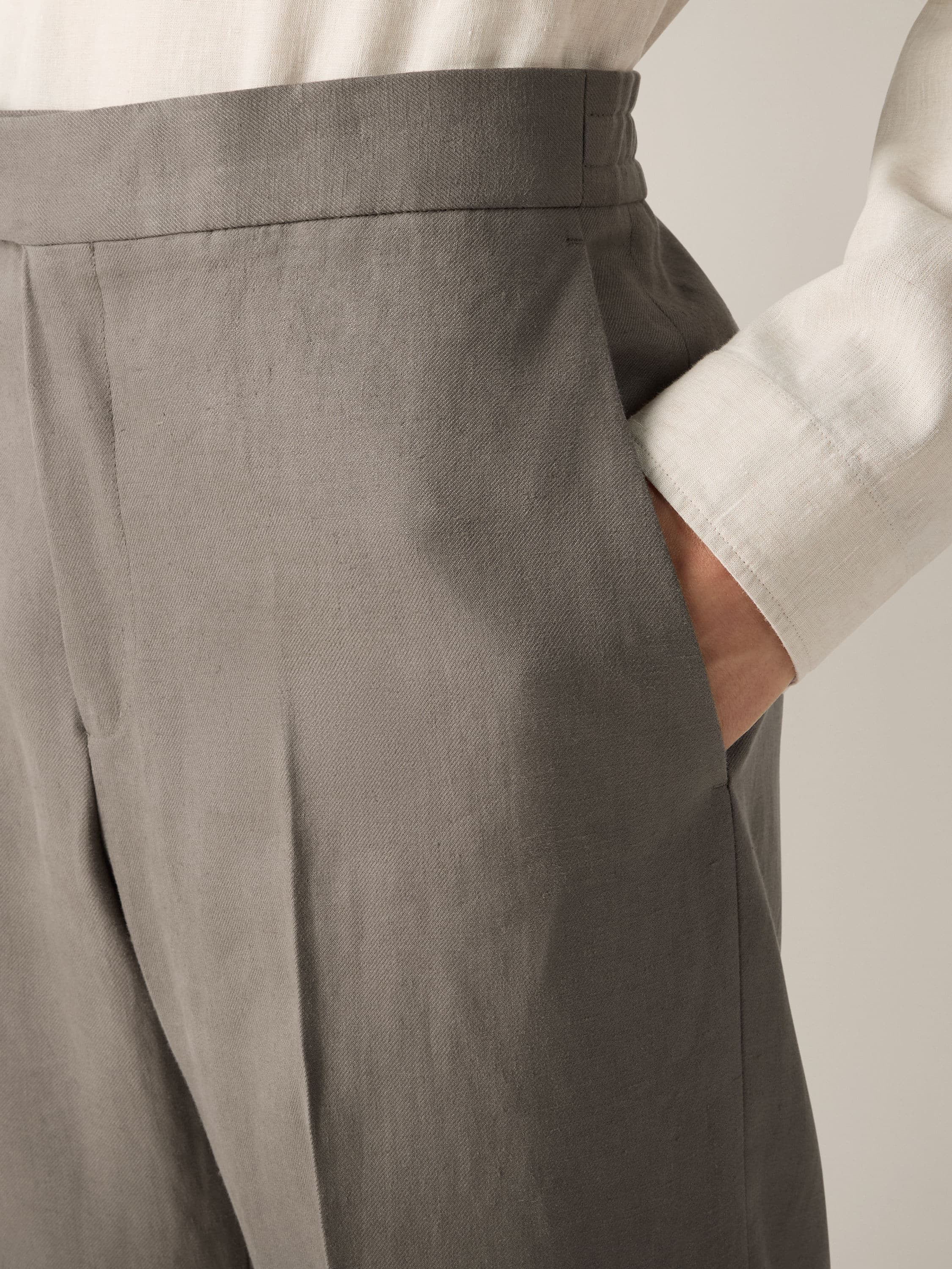 Zegna Dark Taupe Oasi Lino Pants