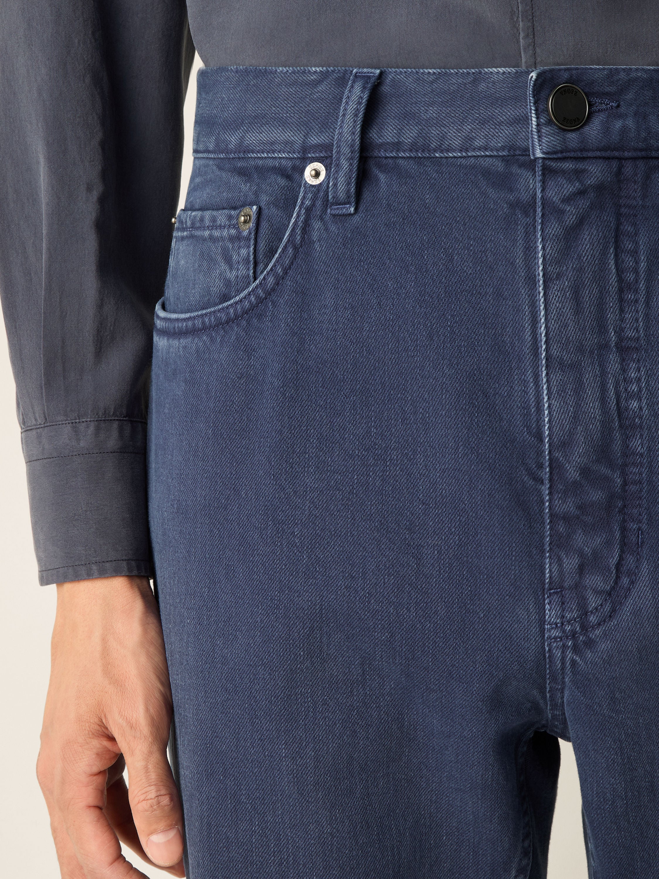 Zegna Dark Indigo Blue Cotton Roccia Pants