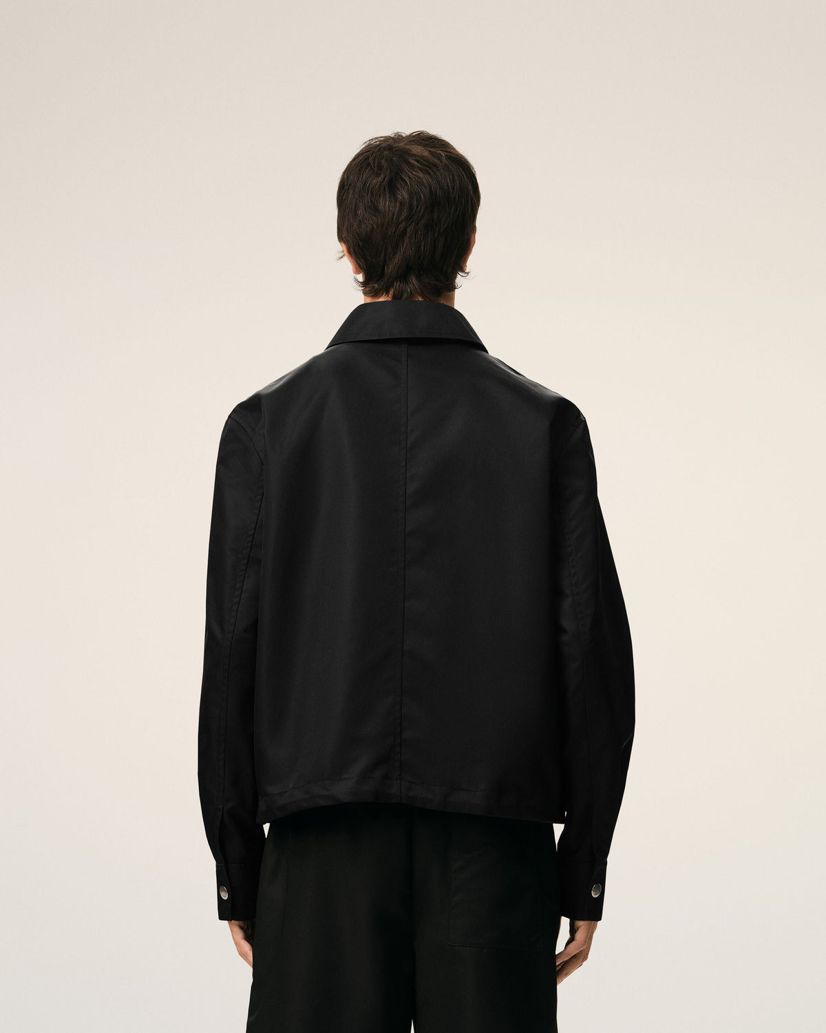 Black Nylon Ami De Coeur Stud Buttoned Jacket