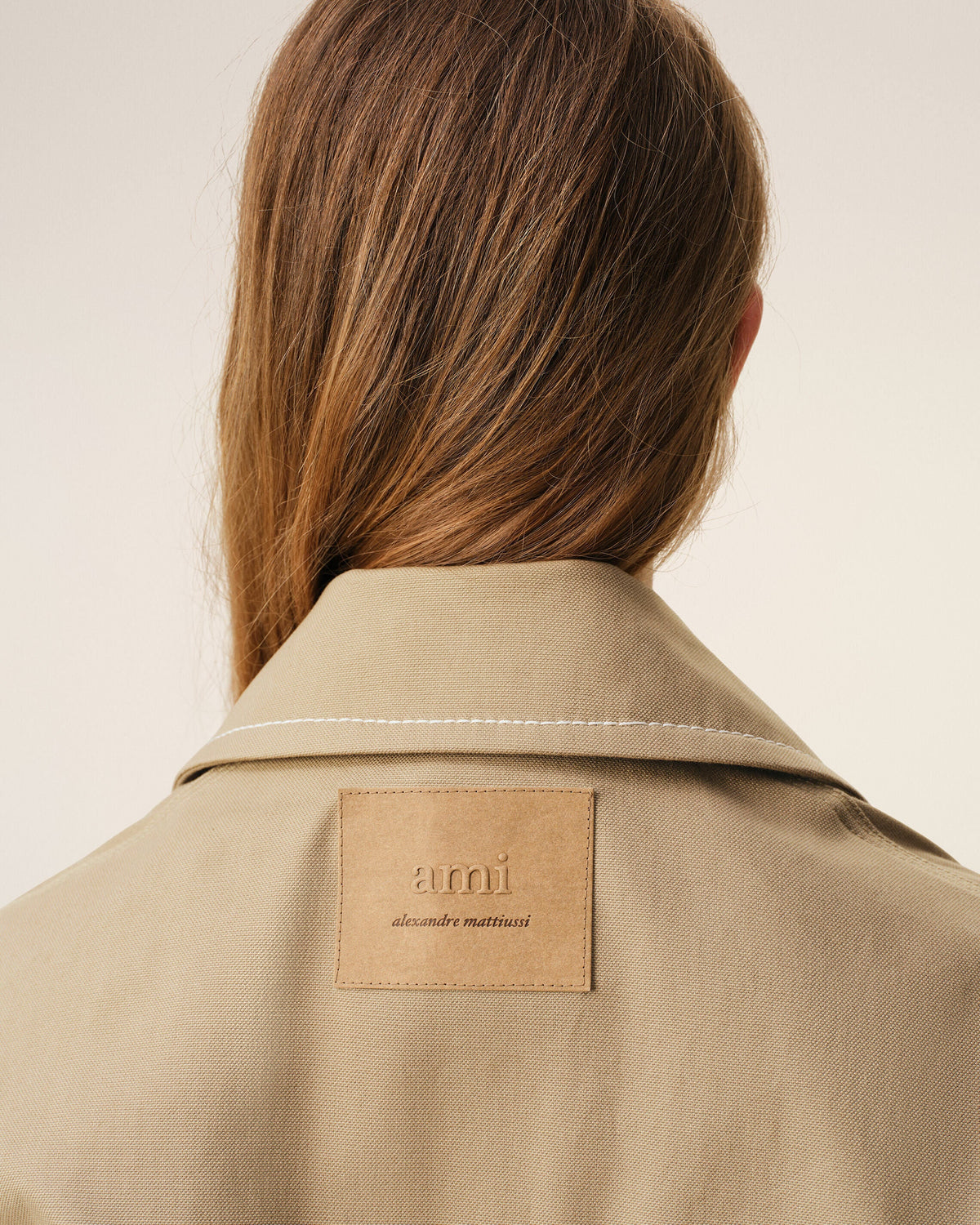 AmiParis Beige Cotton Worker Buttoned Jacket