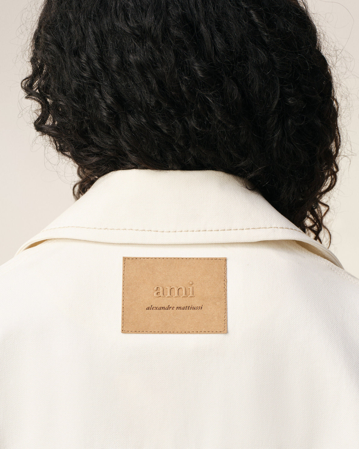 AmiParis White Cotton Worker Buttoned Jacket