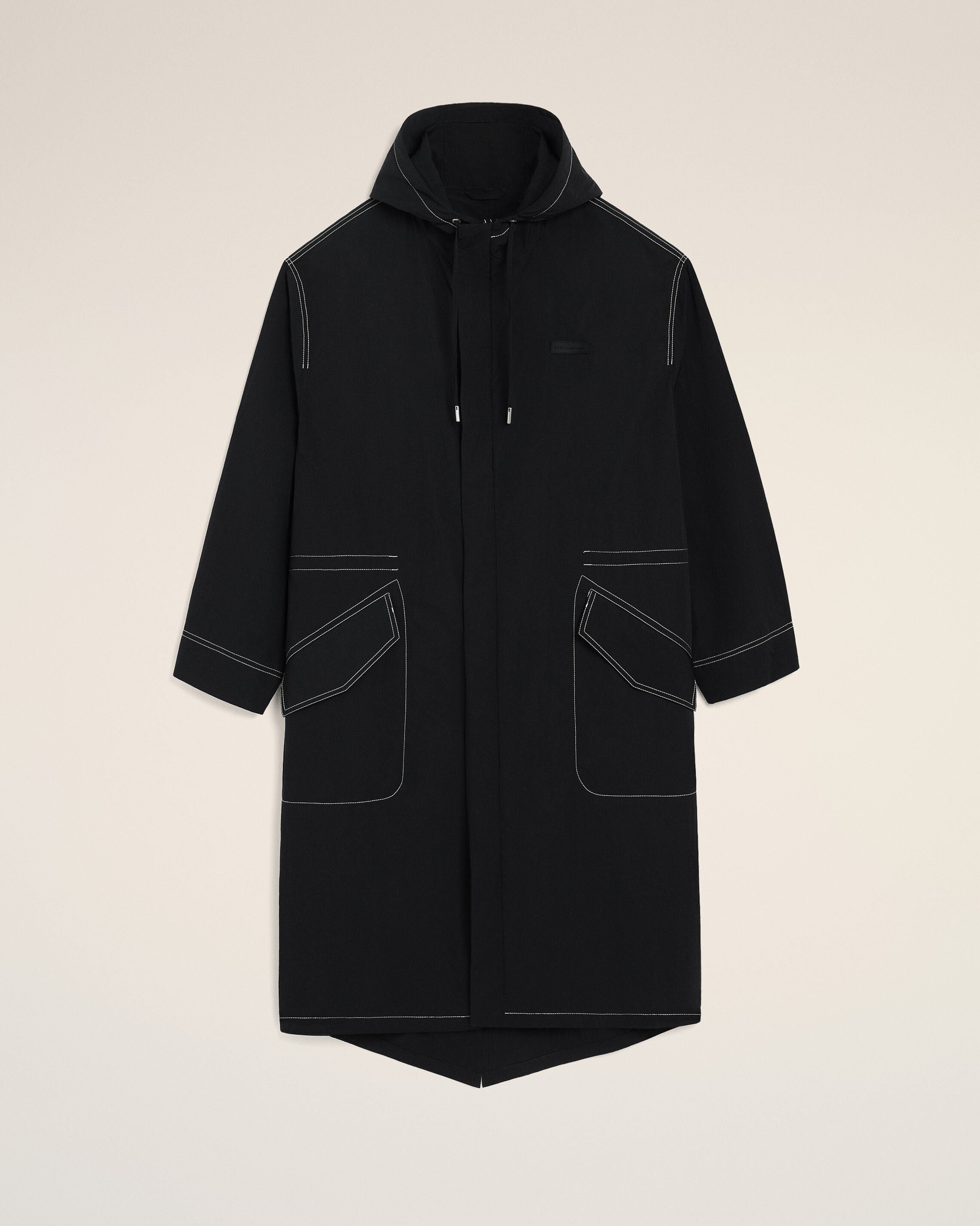 AmiParis Black Nylon Long Parka