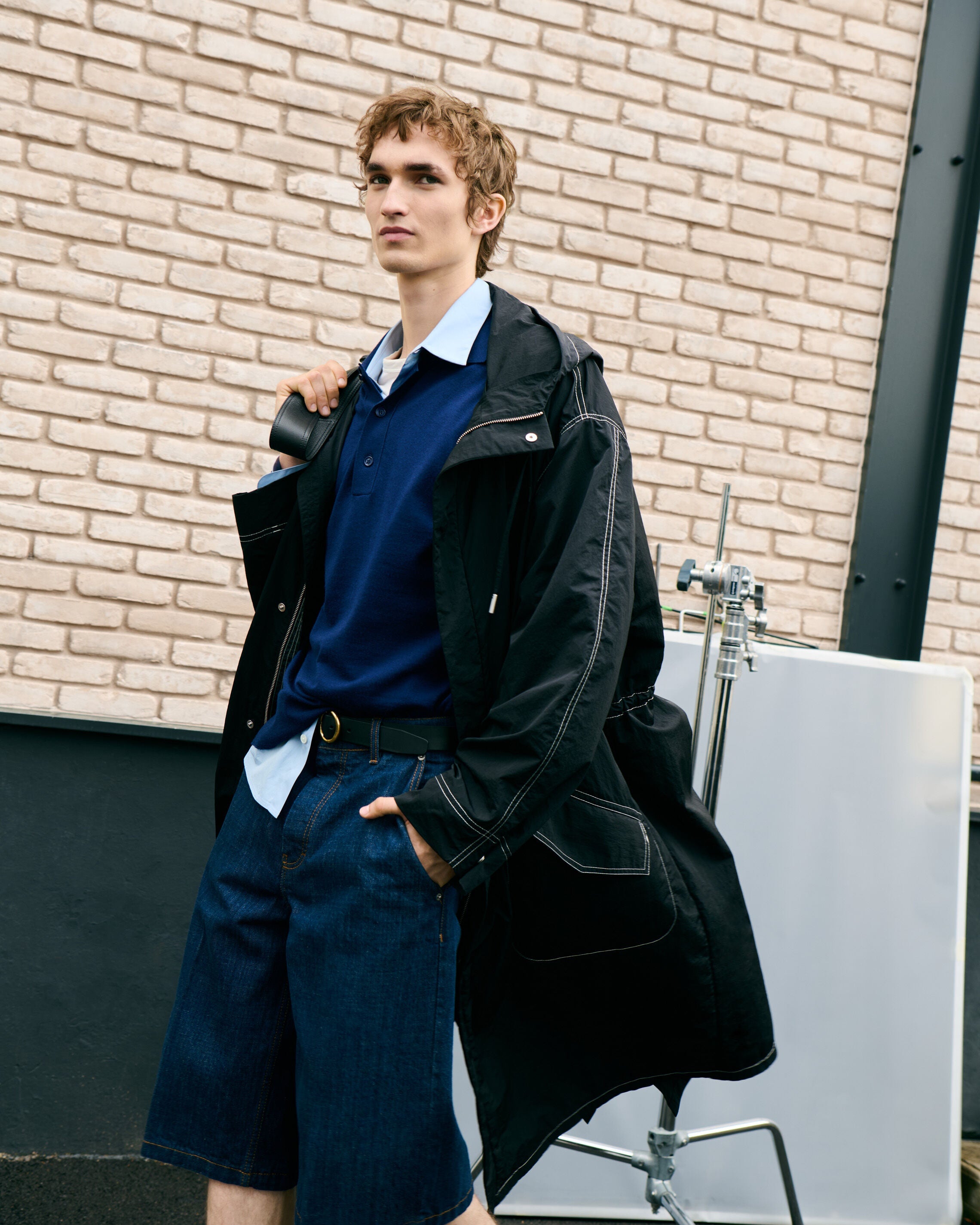 AmiParis Black Nylon Long Parka