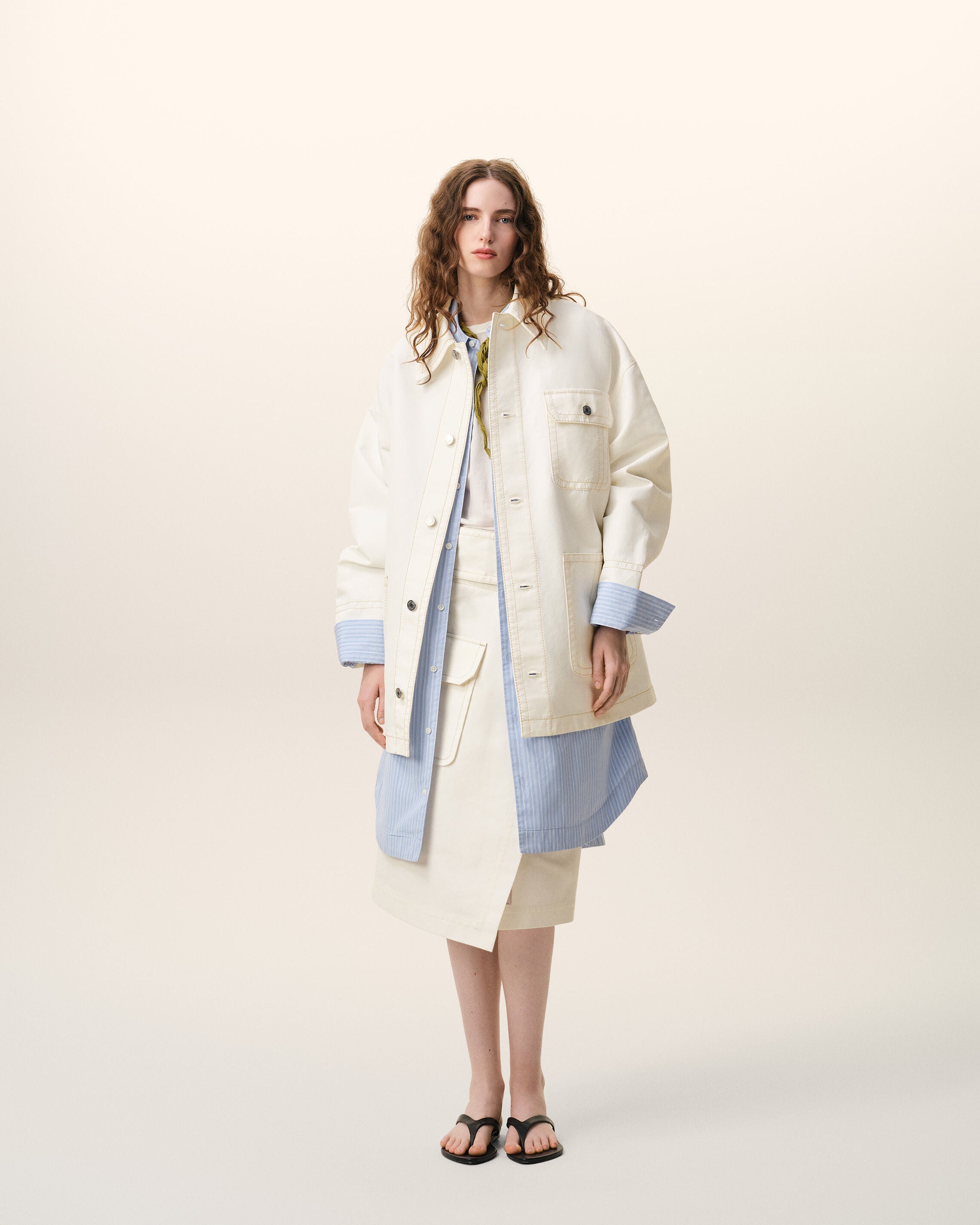 AmiParis White Cotton Worker Jacket