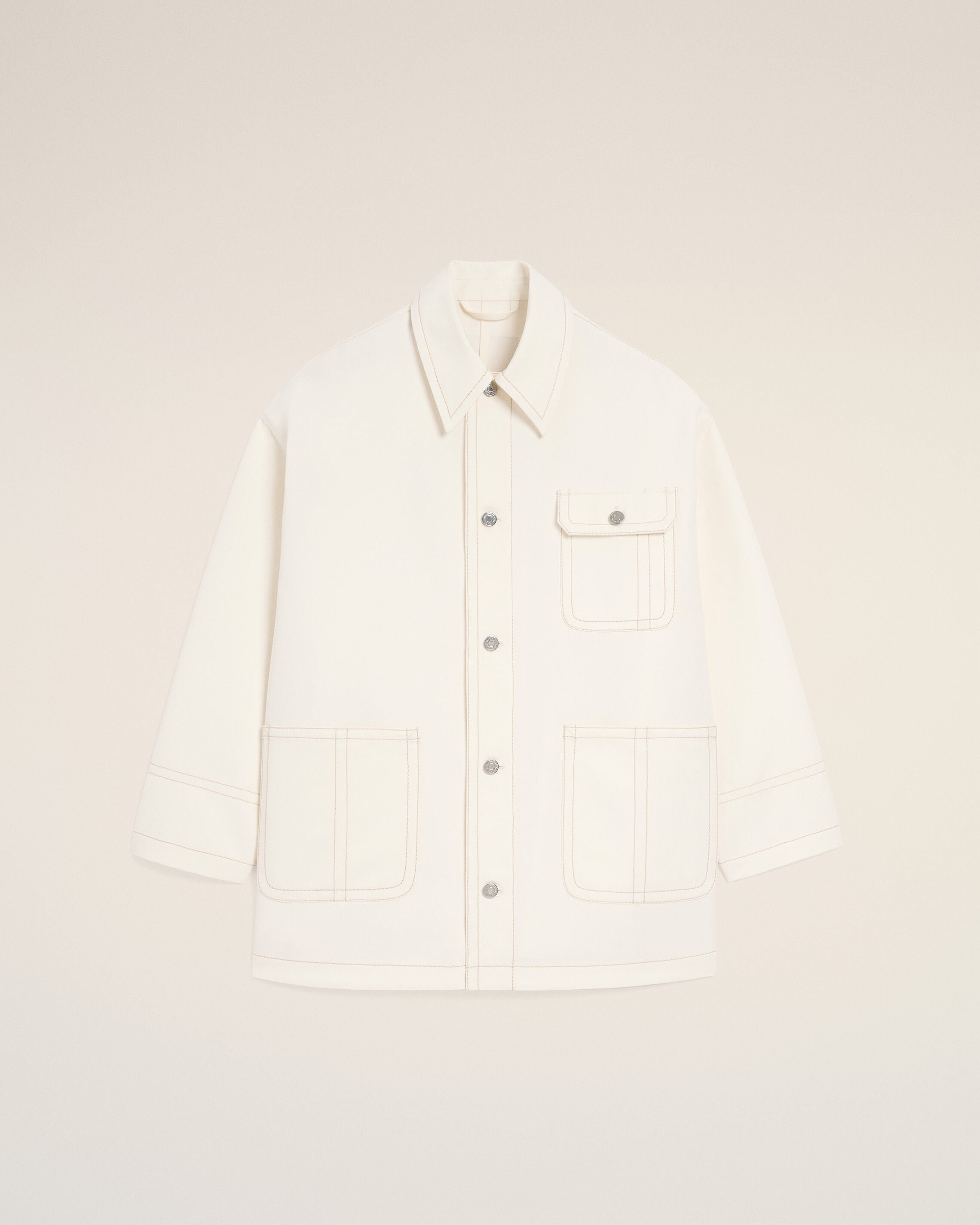 AmiParis White Cotton Worker Jacket