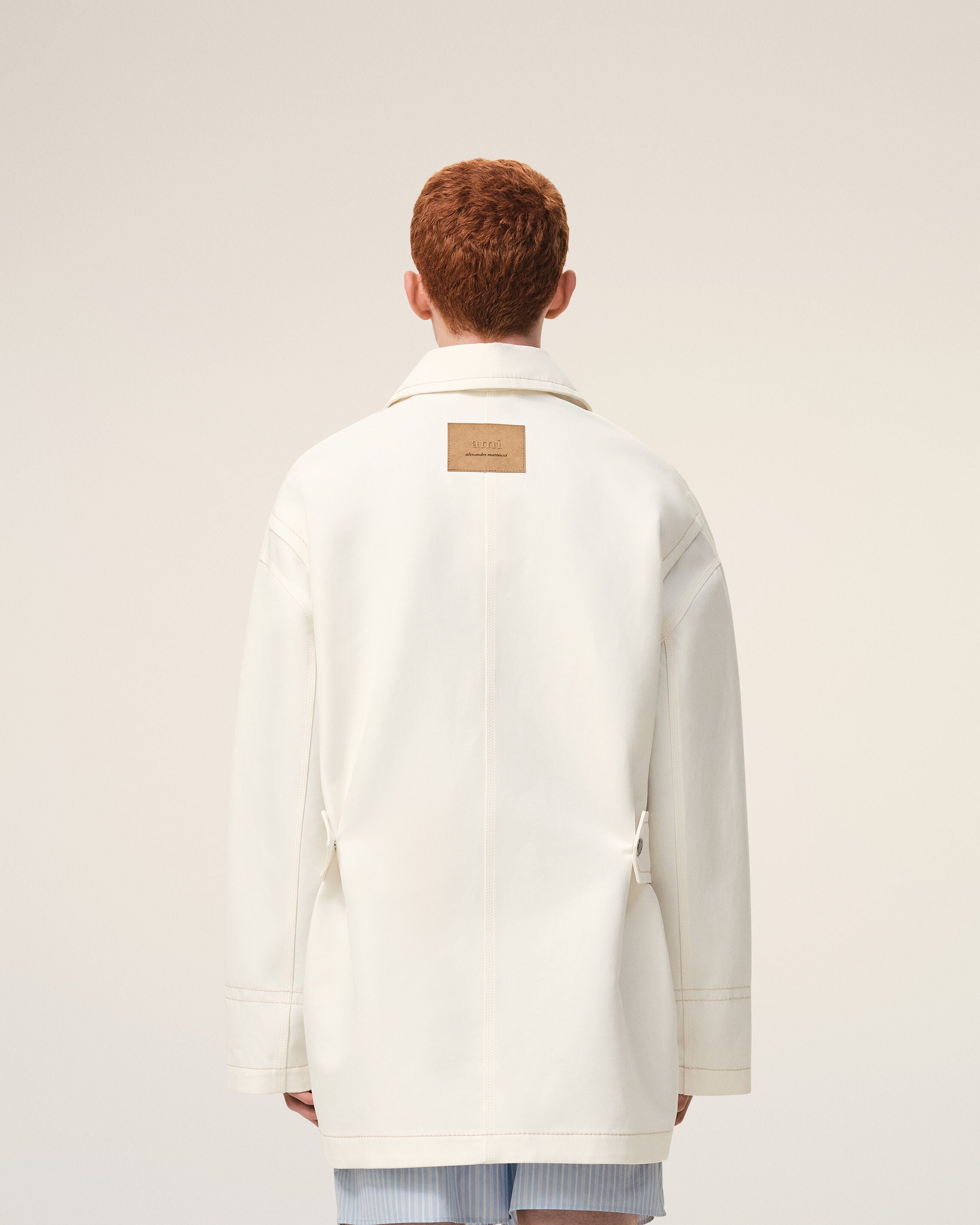 AmiParis White Cotton Worker Jacket