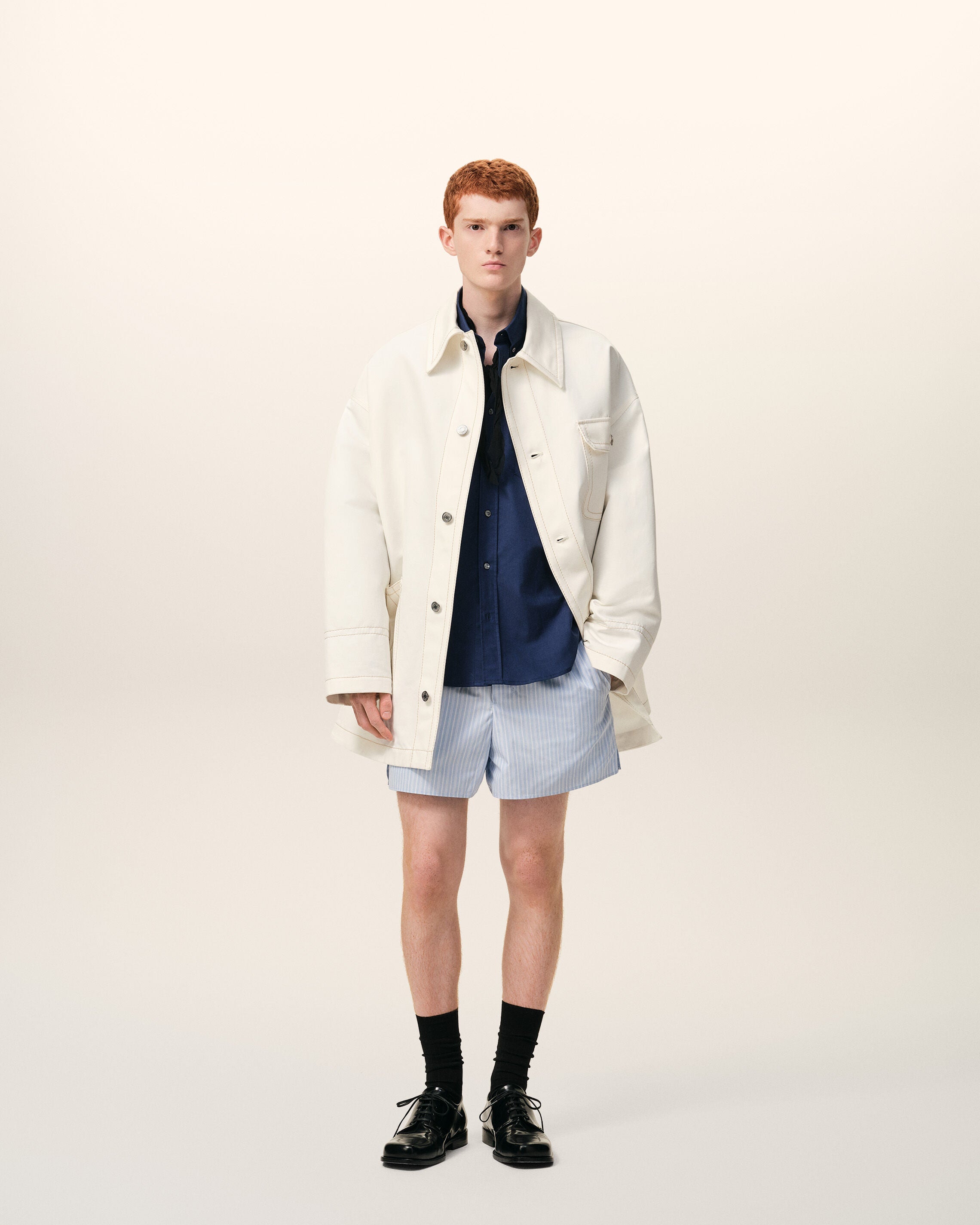 AmiParis White Cotton Worker Jacket