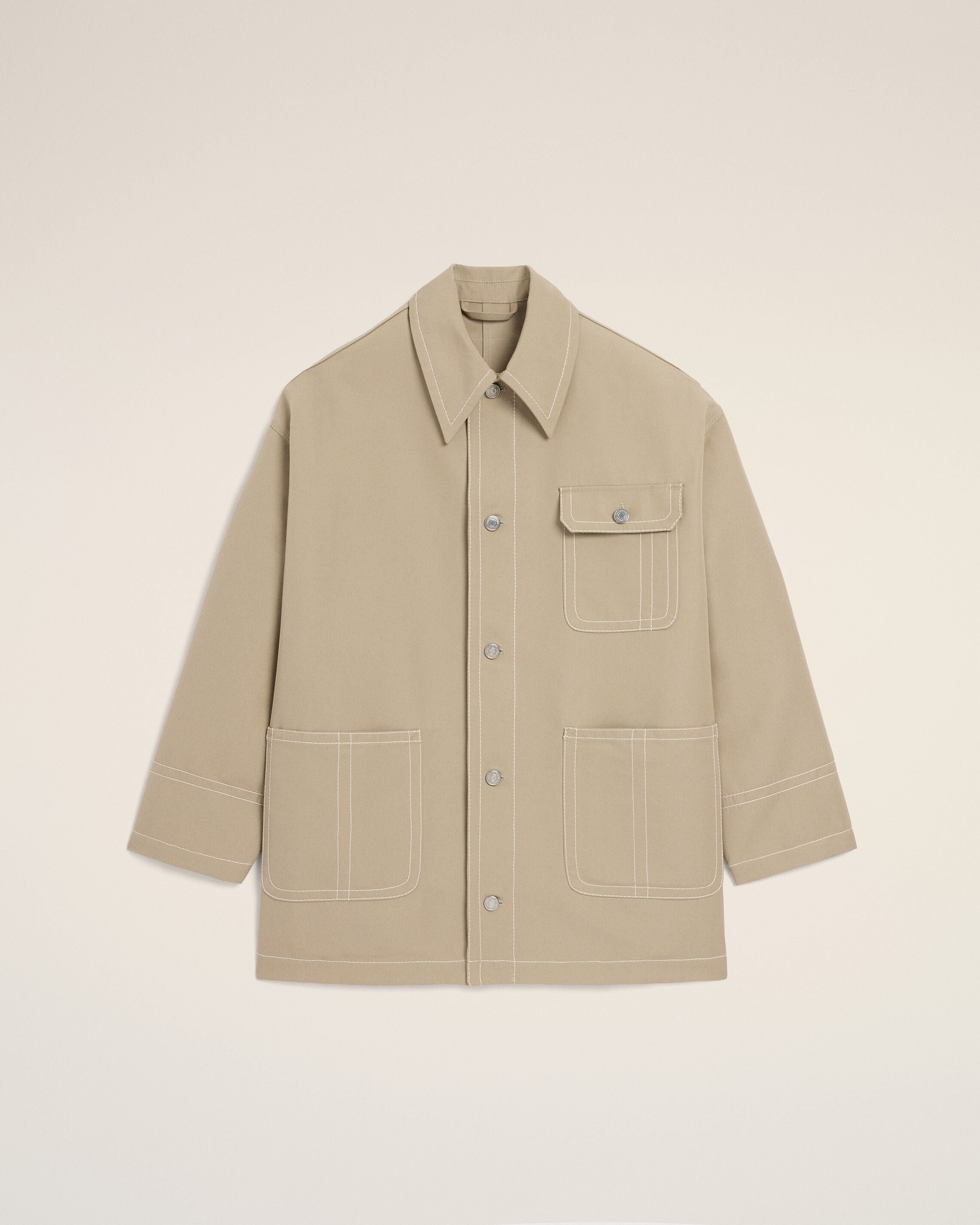 AmiParis Beige Cotton Worker Jacket